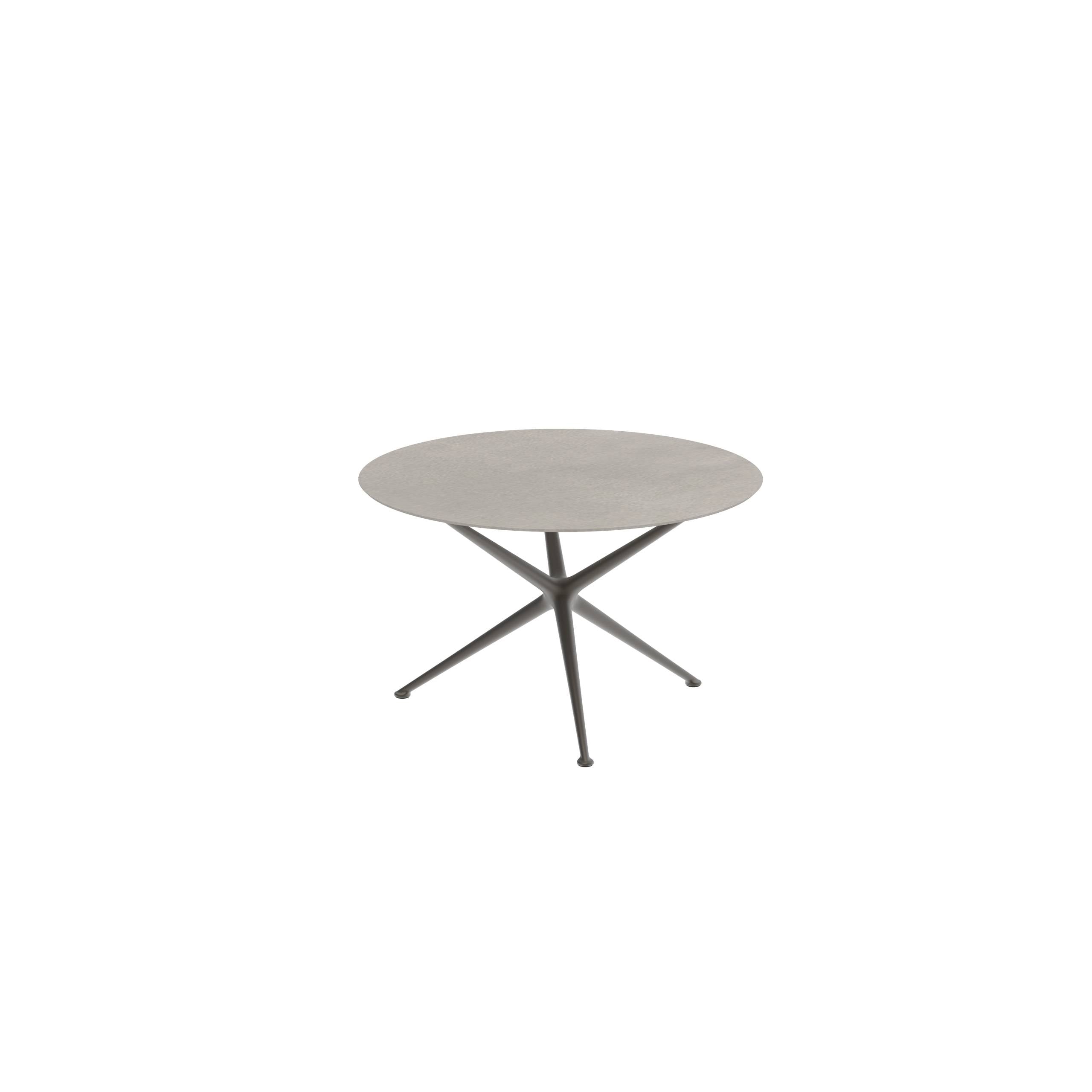 Exes Table Round Ø120 Cm Alu Legs Bronze - Table Top Ceramic Cemento Luminoso