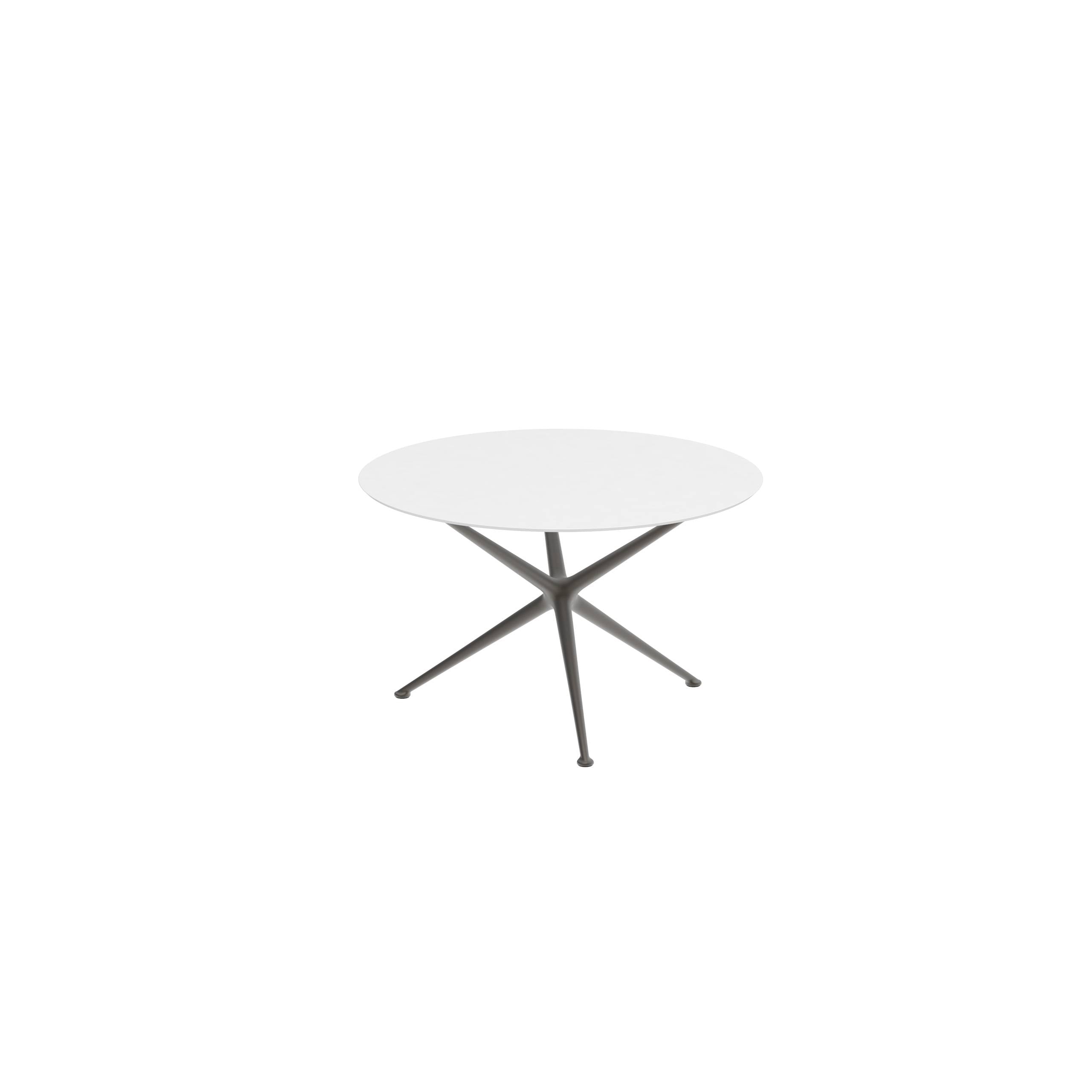 Exes Table Round Ø120 Cm Alu Legs Bronze - Table Top Ceramic White