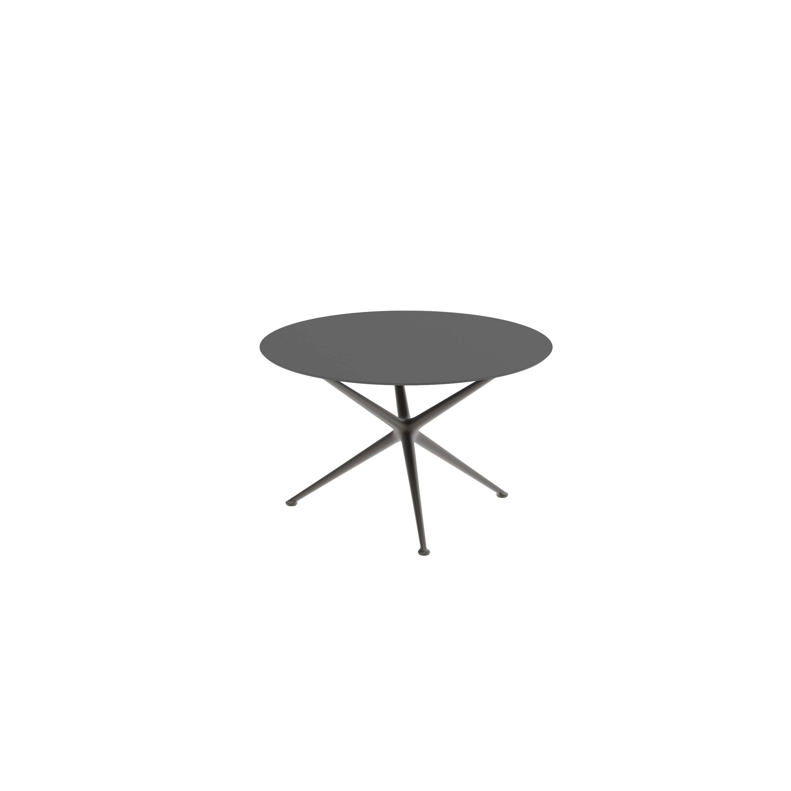 Exes Table Round Ø120 Cm Alu Legs Bronze - Table Top Ceramic Black