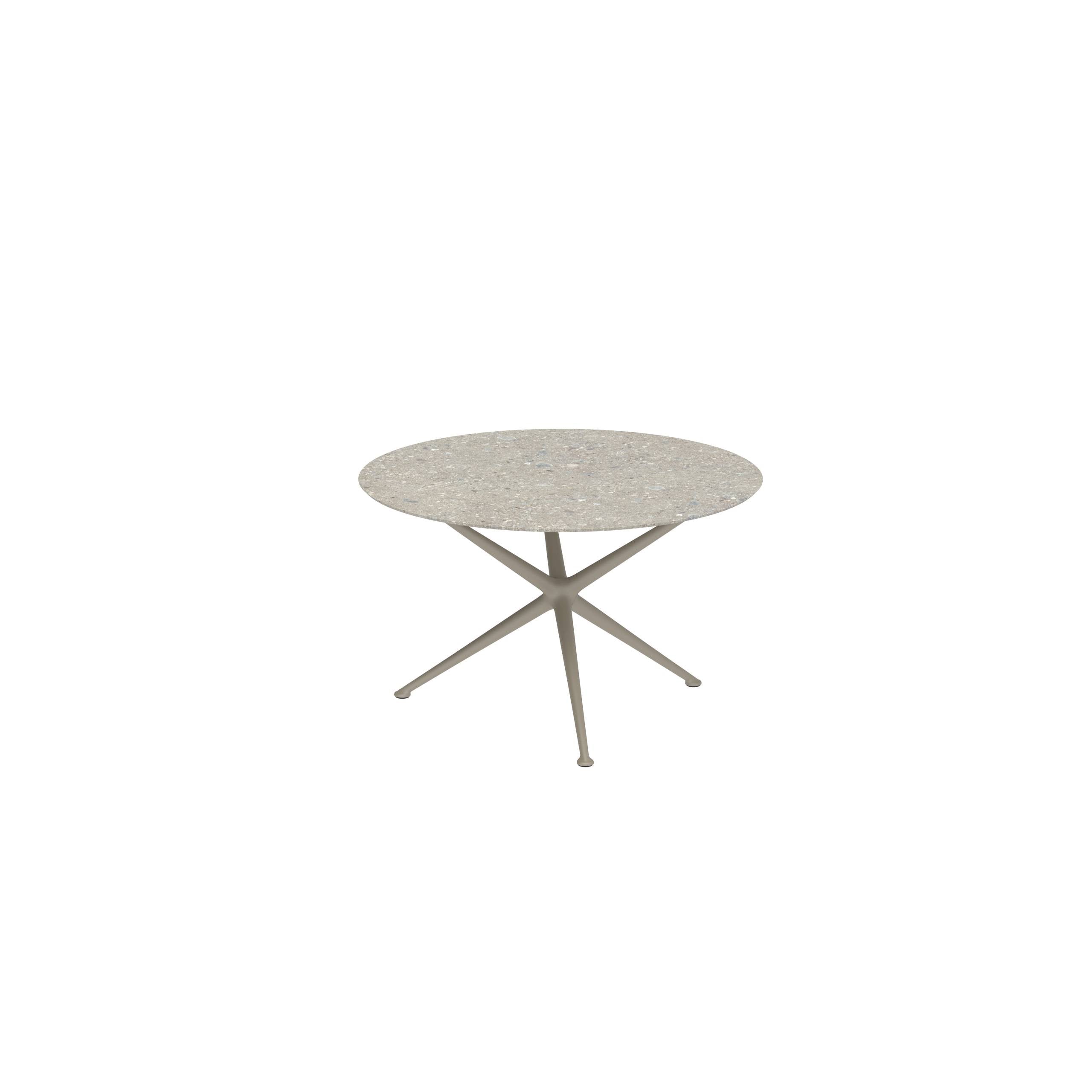 Exes Table Round Ø120 Cm Alu Legs Sand - Table Top Ceramic Ceppo Dolomitica