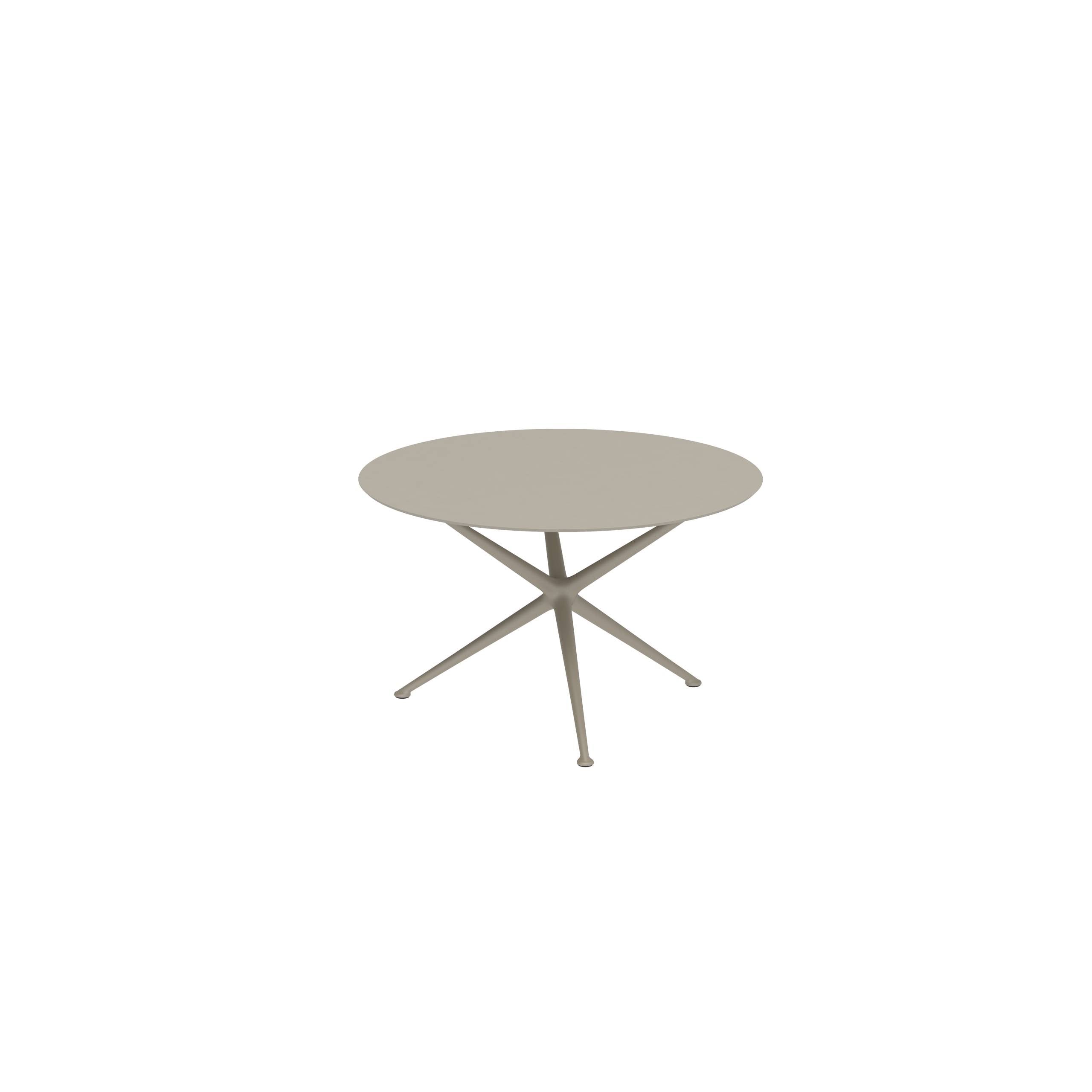 Exes Table Round Ø120 Cm Alu Legs Sand - Table Top Ceramic Pearl Grey