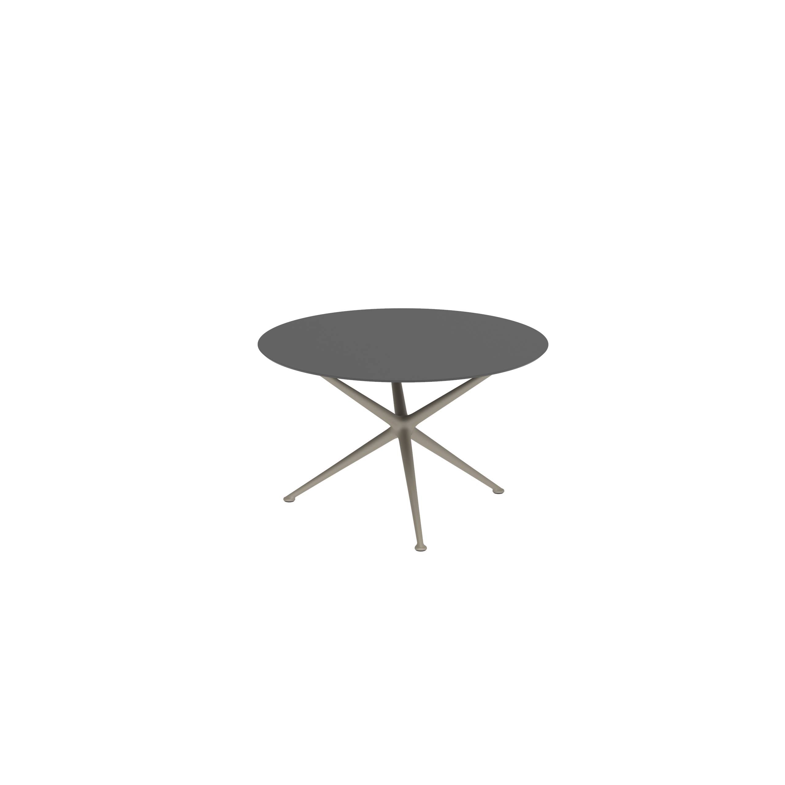 Exes Table Round Ø120 Cm Alu Legs Sand - Table Top Ceramic Black