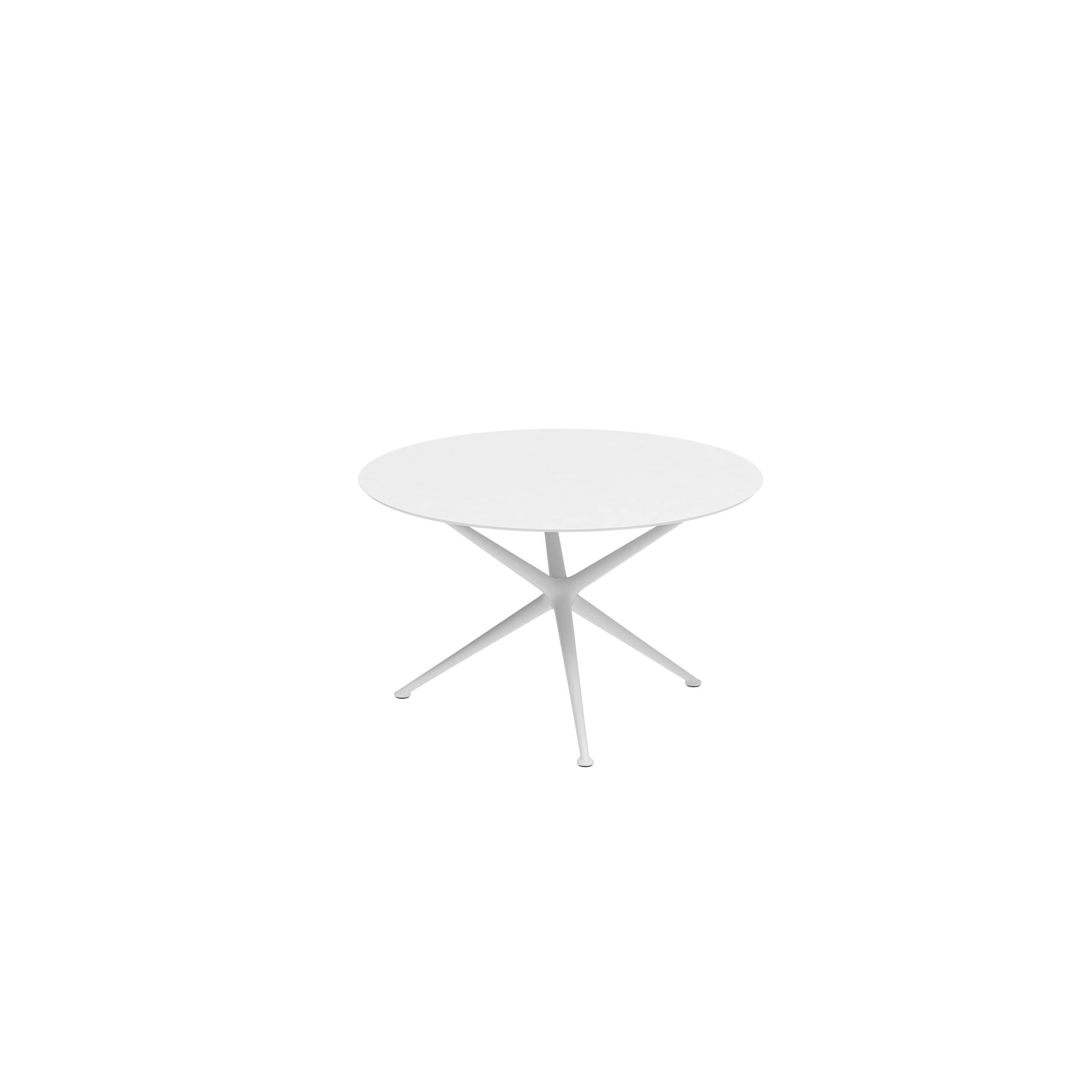 Exes Table Round Ø120 Cm Alu Legs White - Table Top Ceramic White