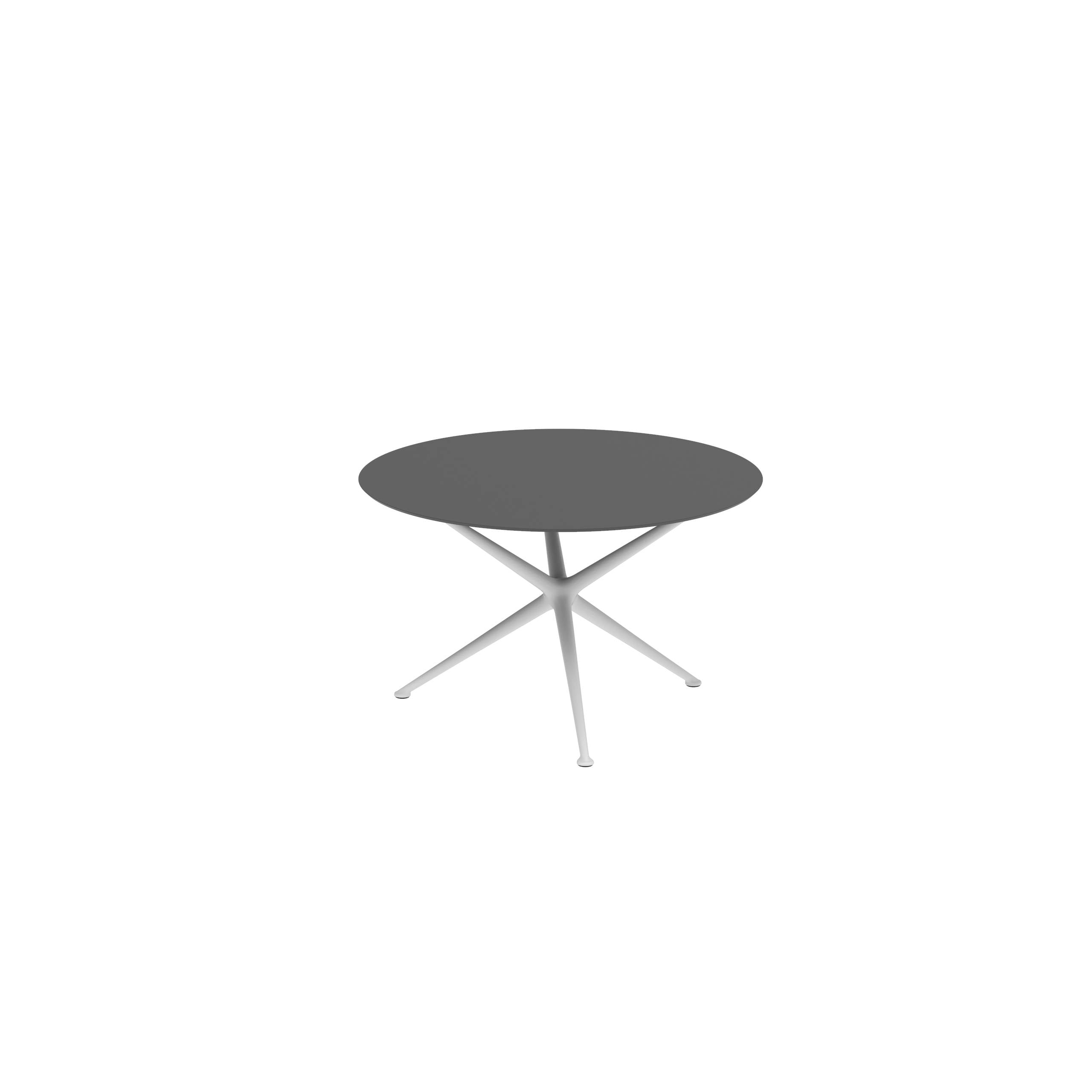 Exes Table Round Ø120 Cm Alu Legs White - Table Top Ceramic Black