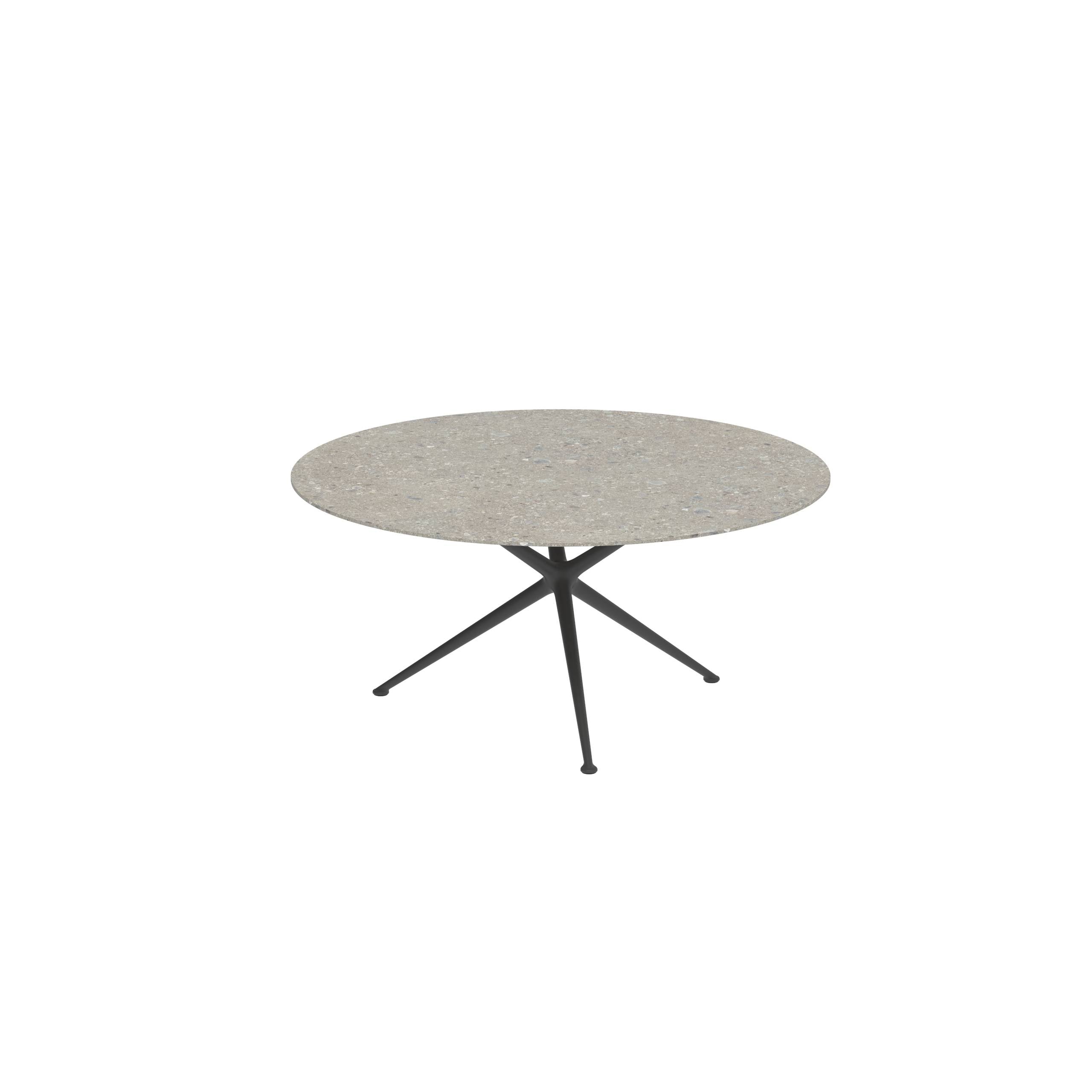 Exes Table Round Ø160 Cm Alu Legs Anthracite - Table Top Ceramic Ceppo Dolomitica