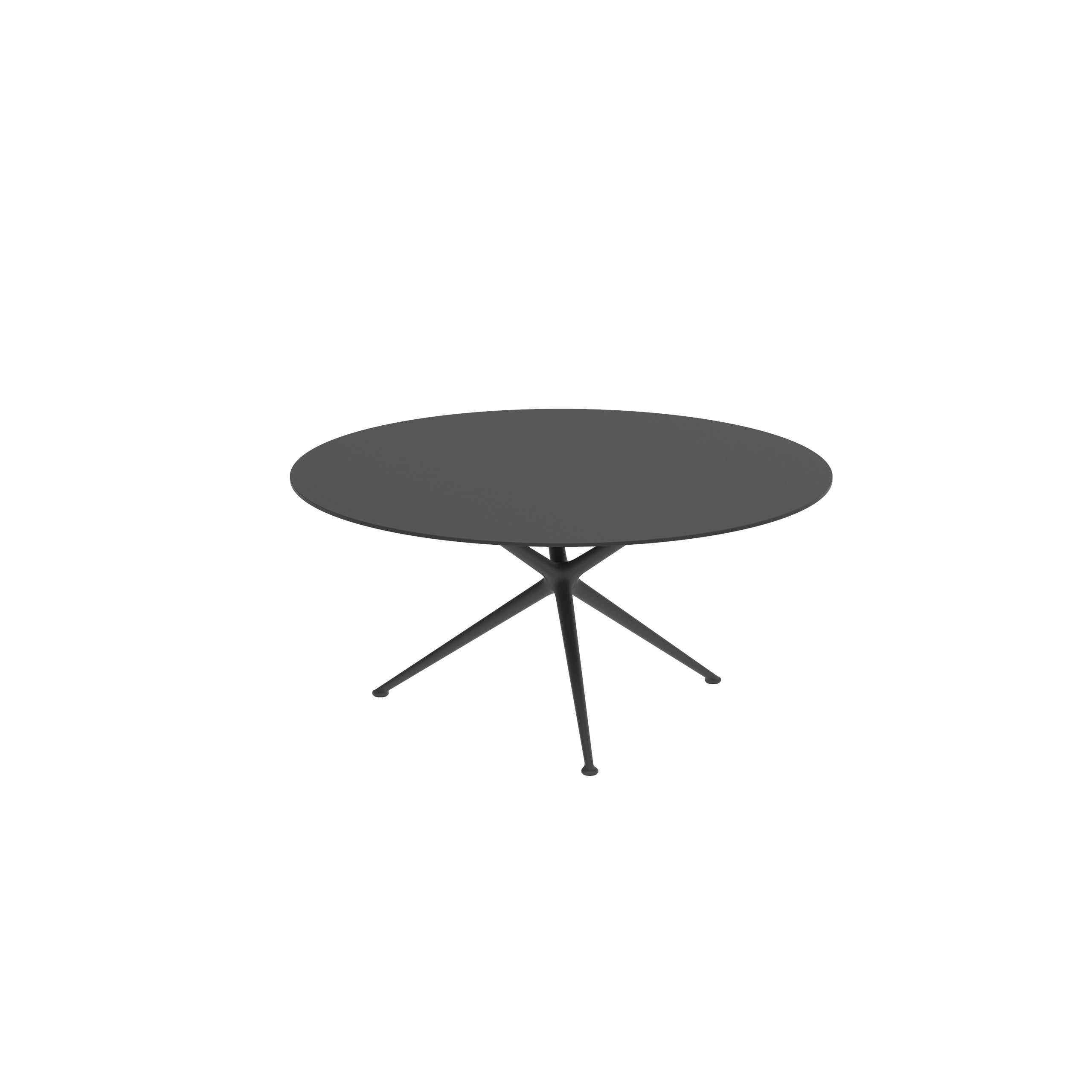 Exes Table Round Ø160 Cm Alu Legs Anthracite - Table Top Ceramic Black