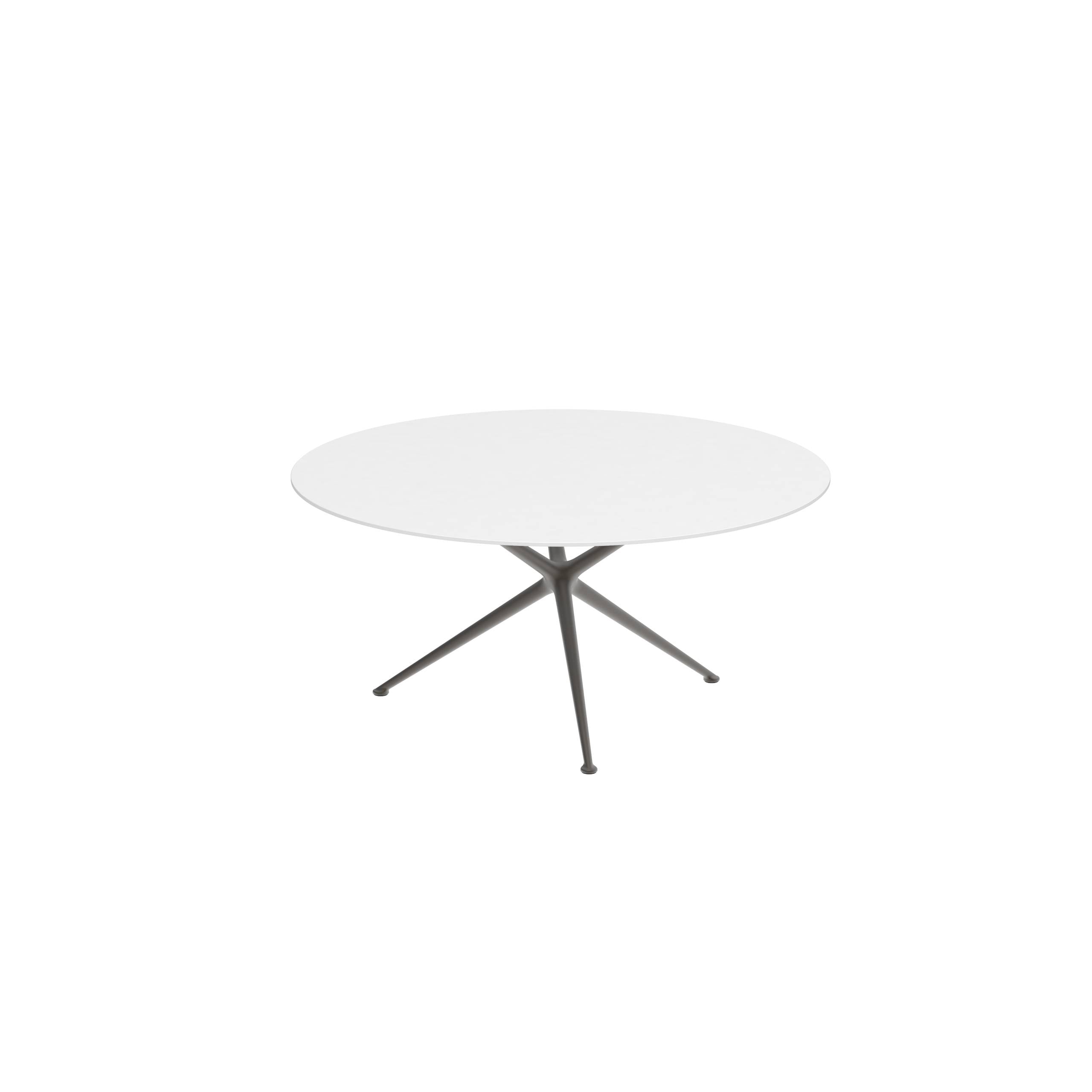 Exes Table Round Ø160 Cm Alu Legs Bronze - Table Top Ceramic White