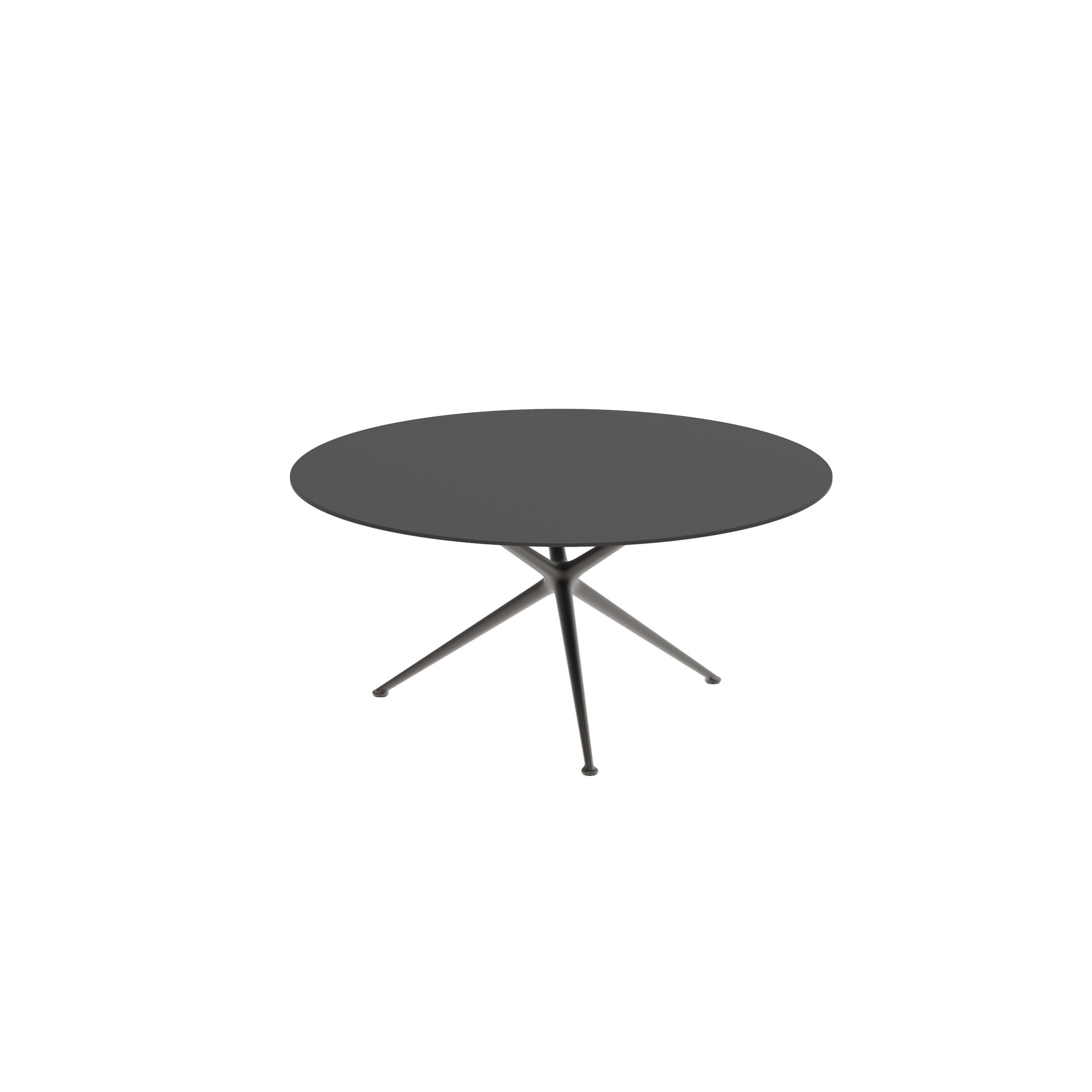 Exes Table Round Ø160 Cm Alu Legs Bronze - Table Top Ceramic Black