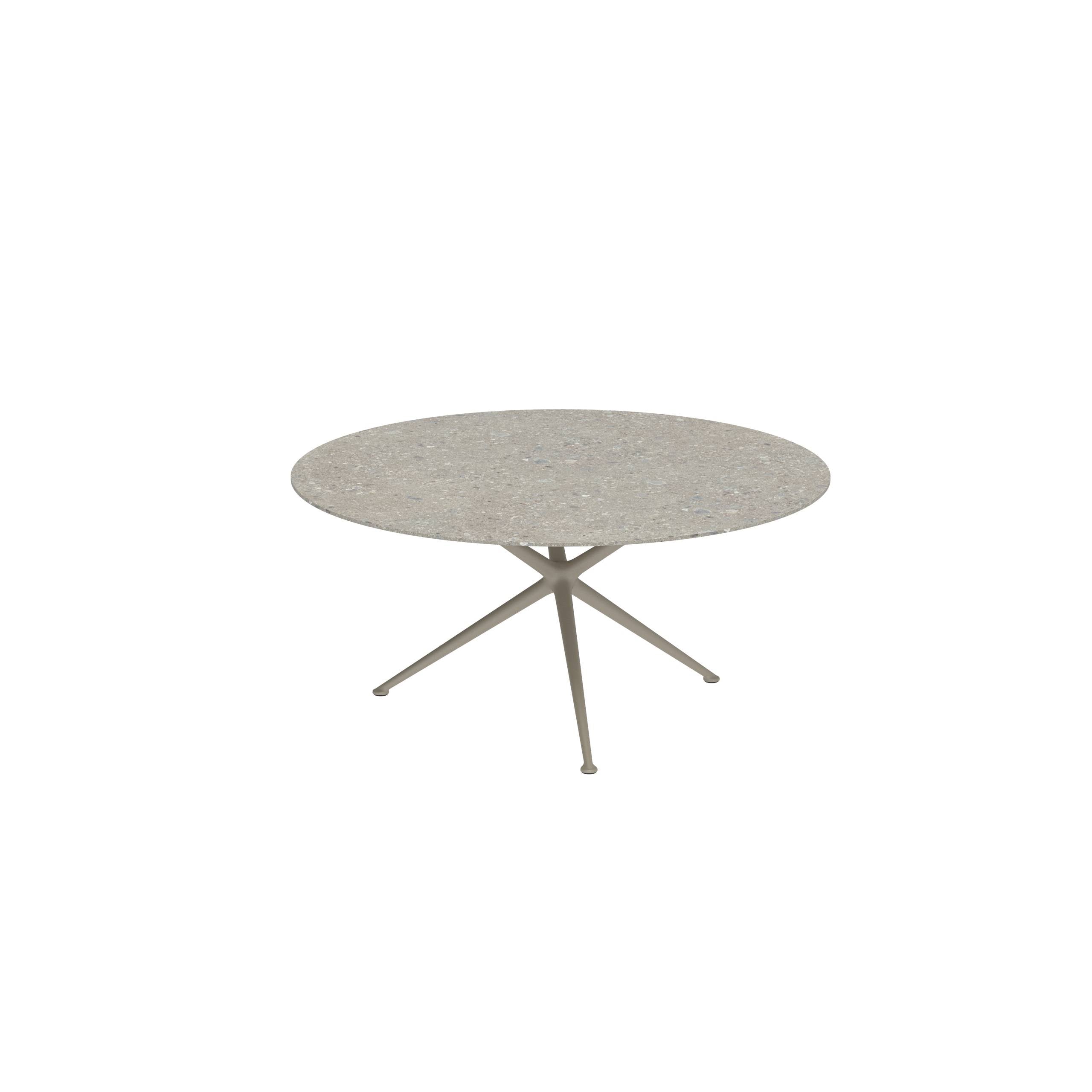 Exes Table Round Ø160 Cm Alu Legs Sand - Table Top Ceramic Ceppo Dolomitica