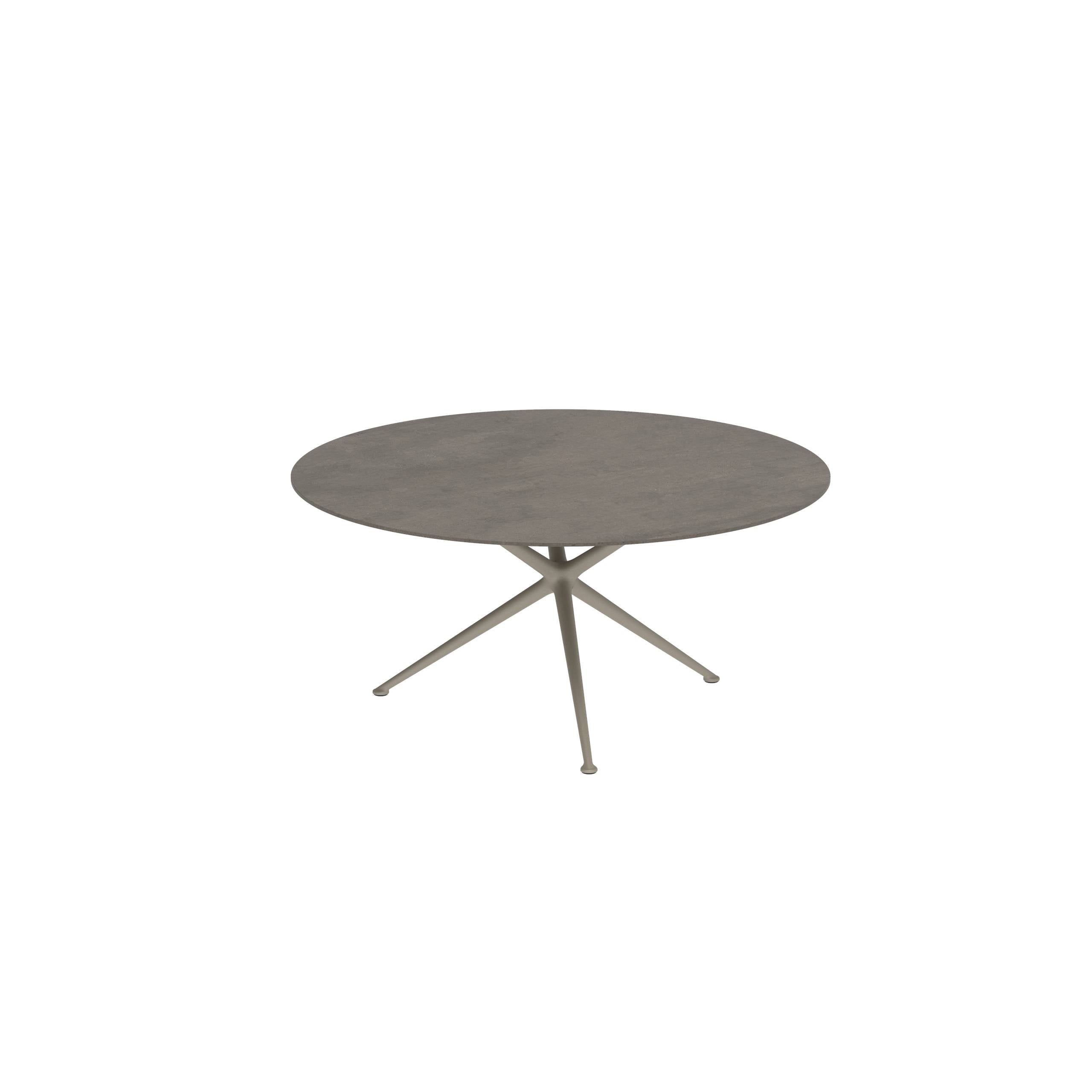 Exes Table Round Ø160 Cm Alu Legs Sand - Table Top Ceramic Terra Marrone