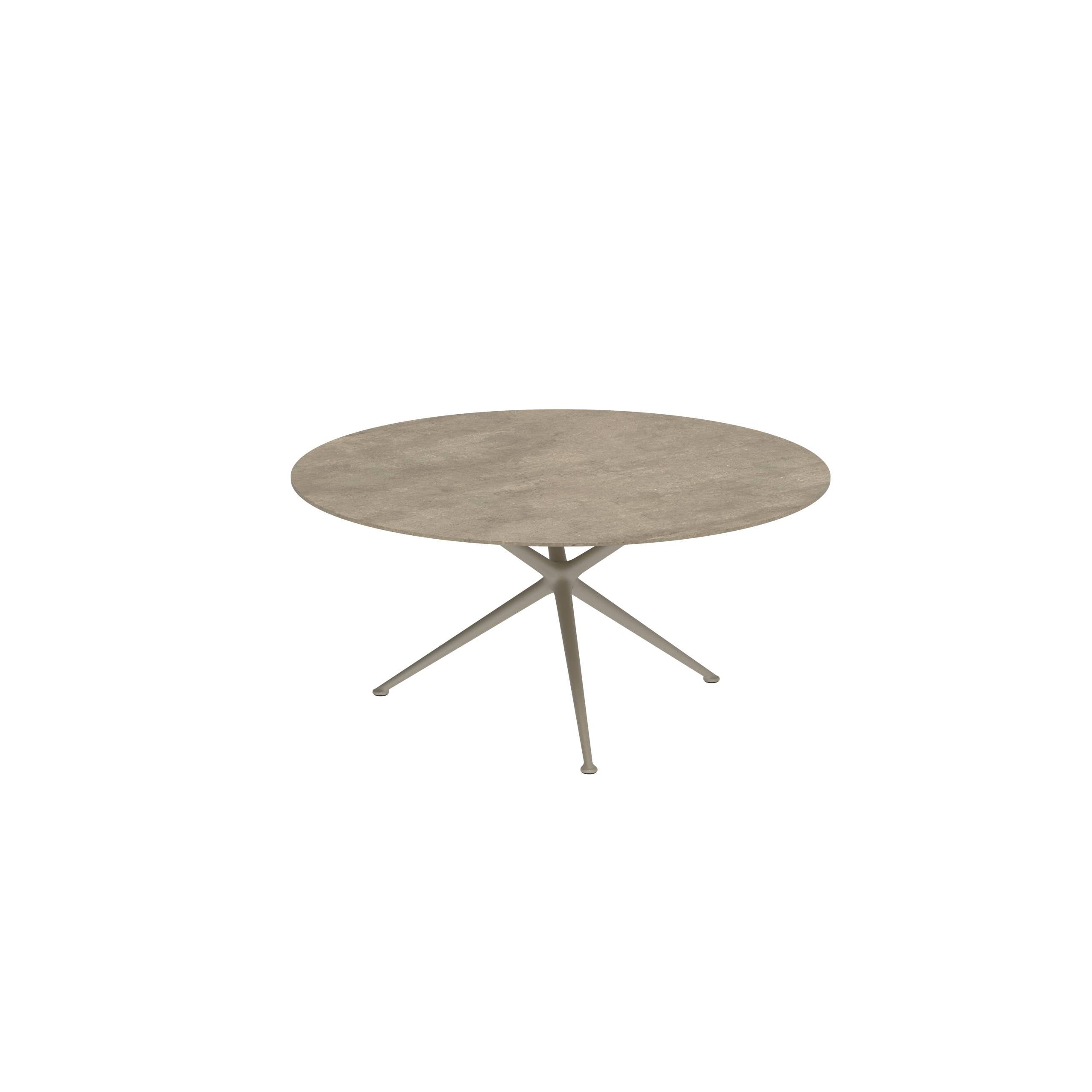 Exes Table Round Ø160 Cm Alu Legs Sand - Table Top Ceramic Terra Sabbia