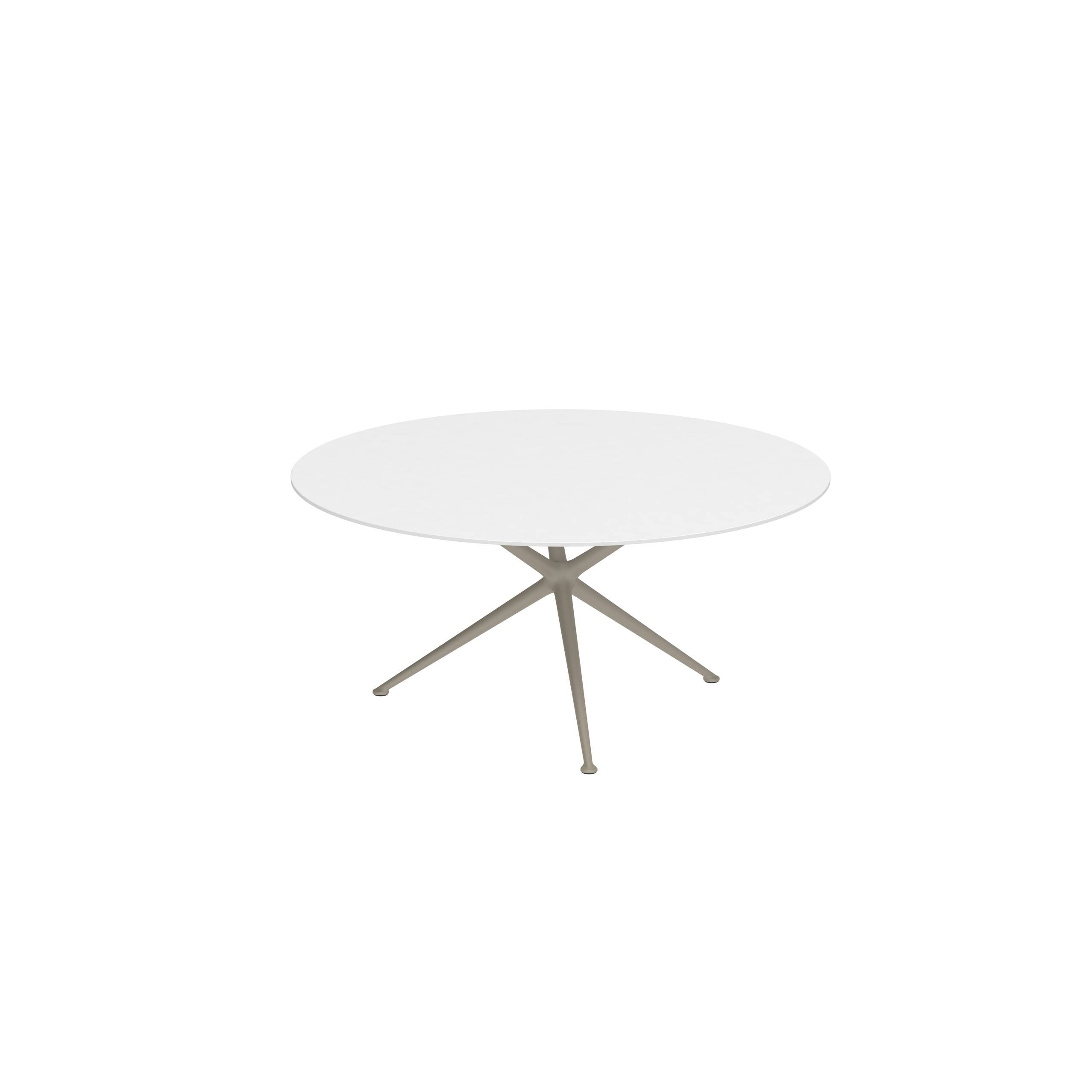 Exes Table Round Ø160 Cm Alu Legs Sand - Table Top Ceramic White