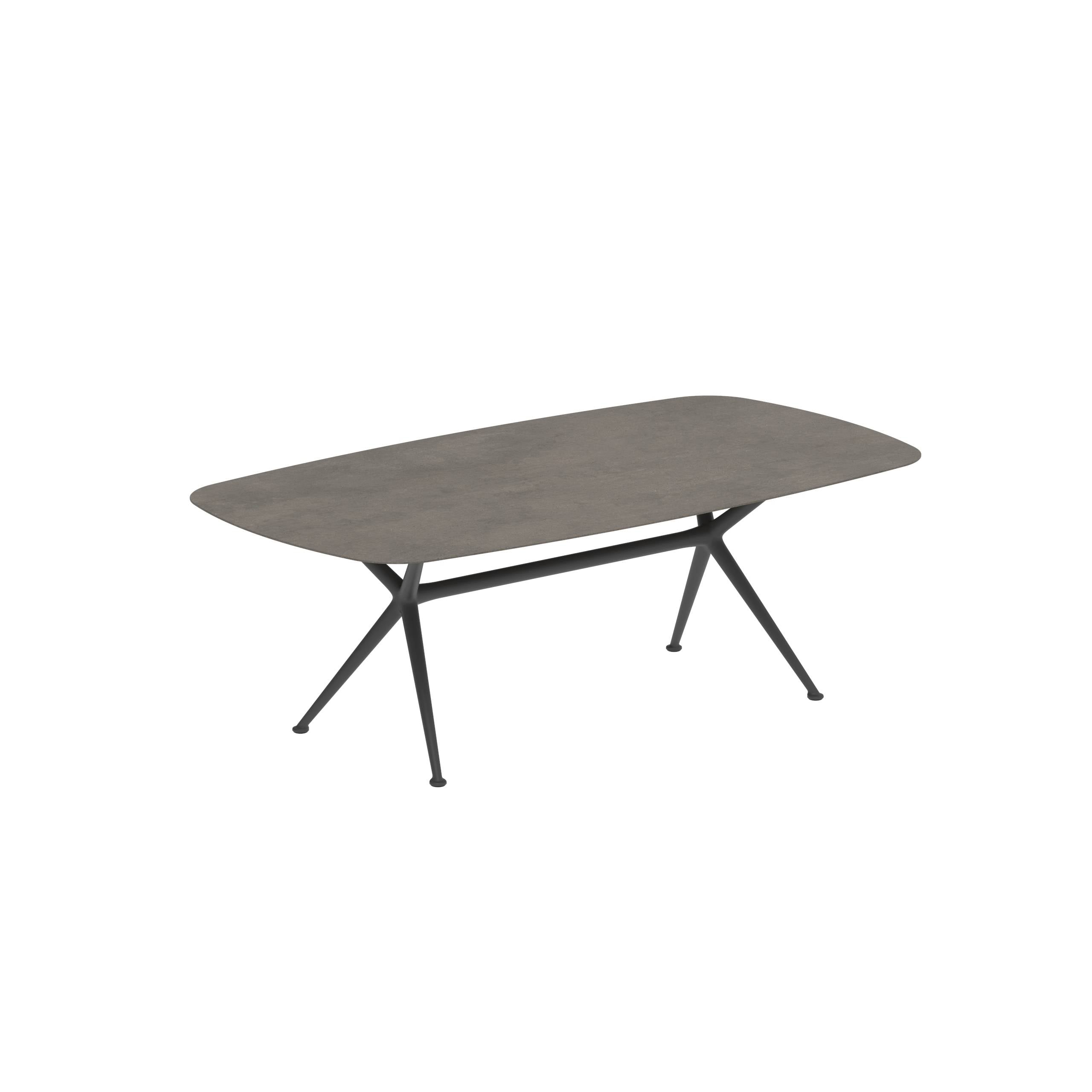 Exes Table 220x120cm Alu Legs Anthracite - Table Top Ceramic Terra Marrone