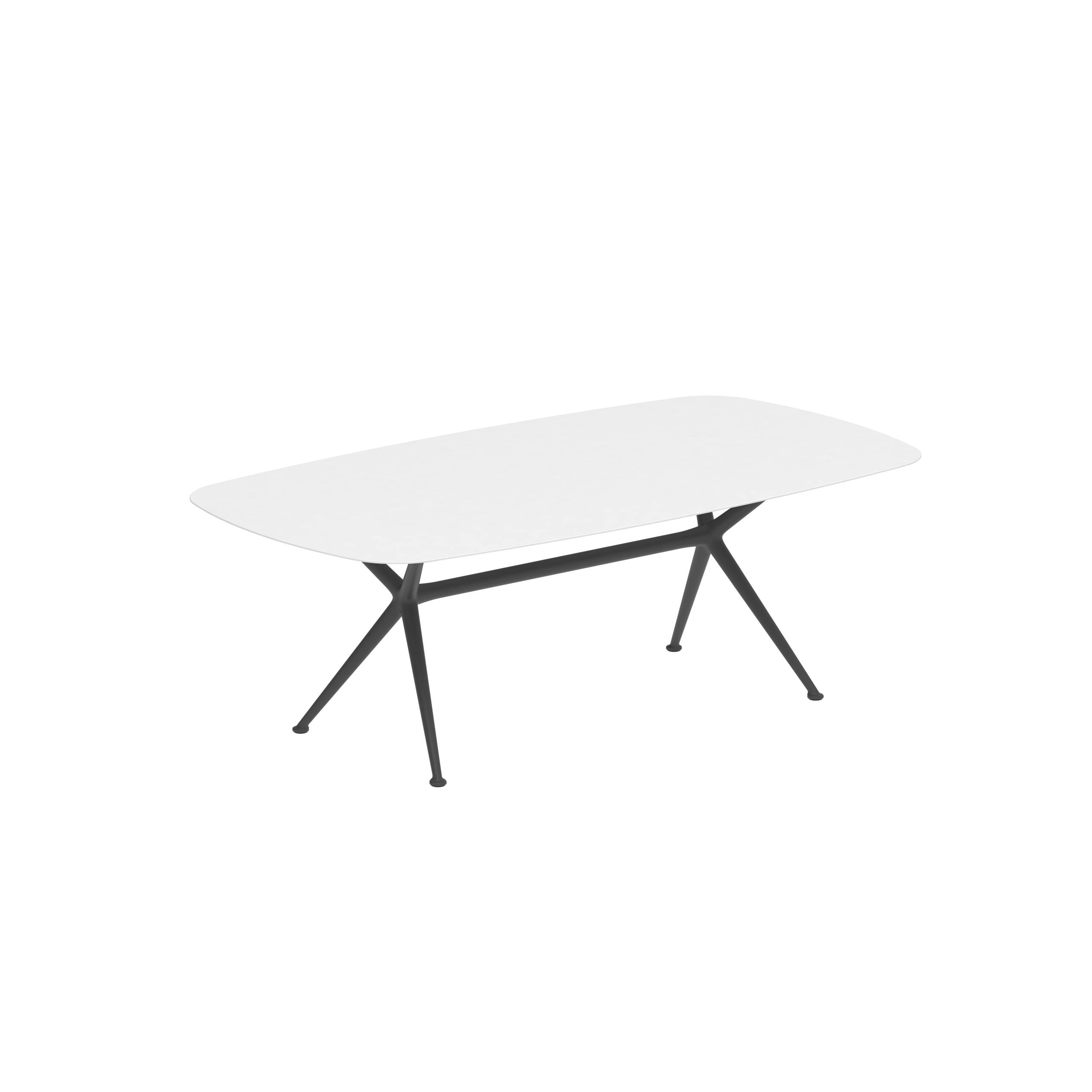 Exes Table 220x120cm Alu Legs Anthracite - Table Top Ceramic White