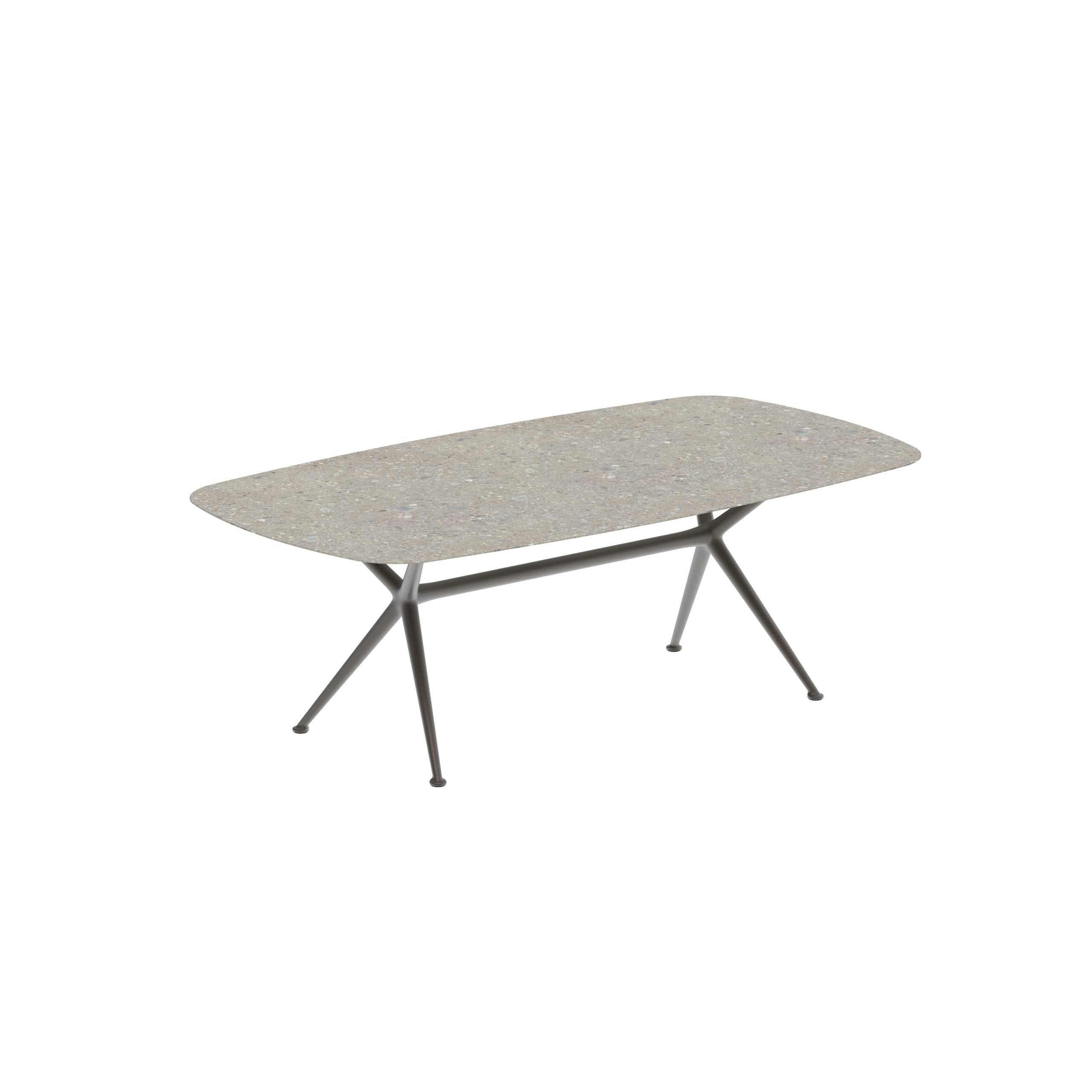 Exes Table 220x120cm Alu Legs Bronze - Table Top Ceramic Ceppo Dolomitica