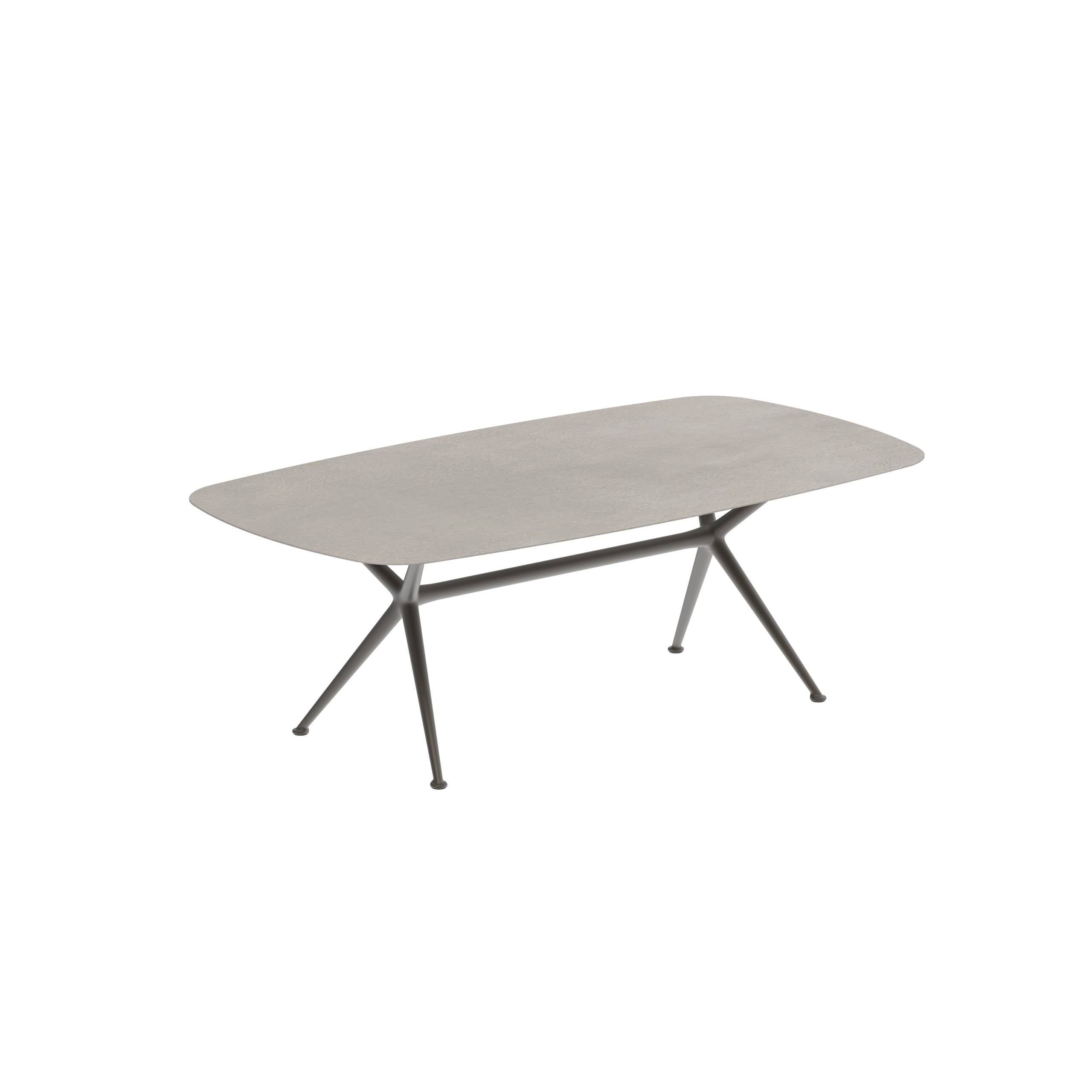 Exes Table 220x120cm Alu Legs Bronze - Table Top Ceramic Cemento Luminoso