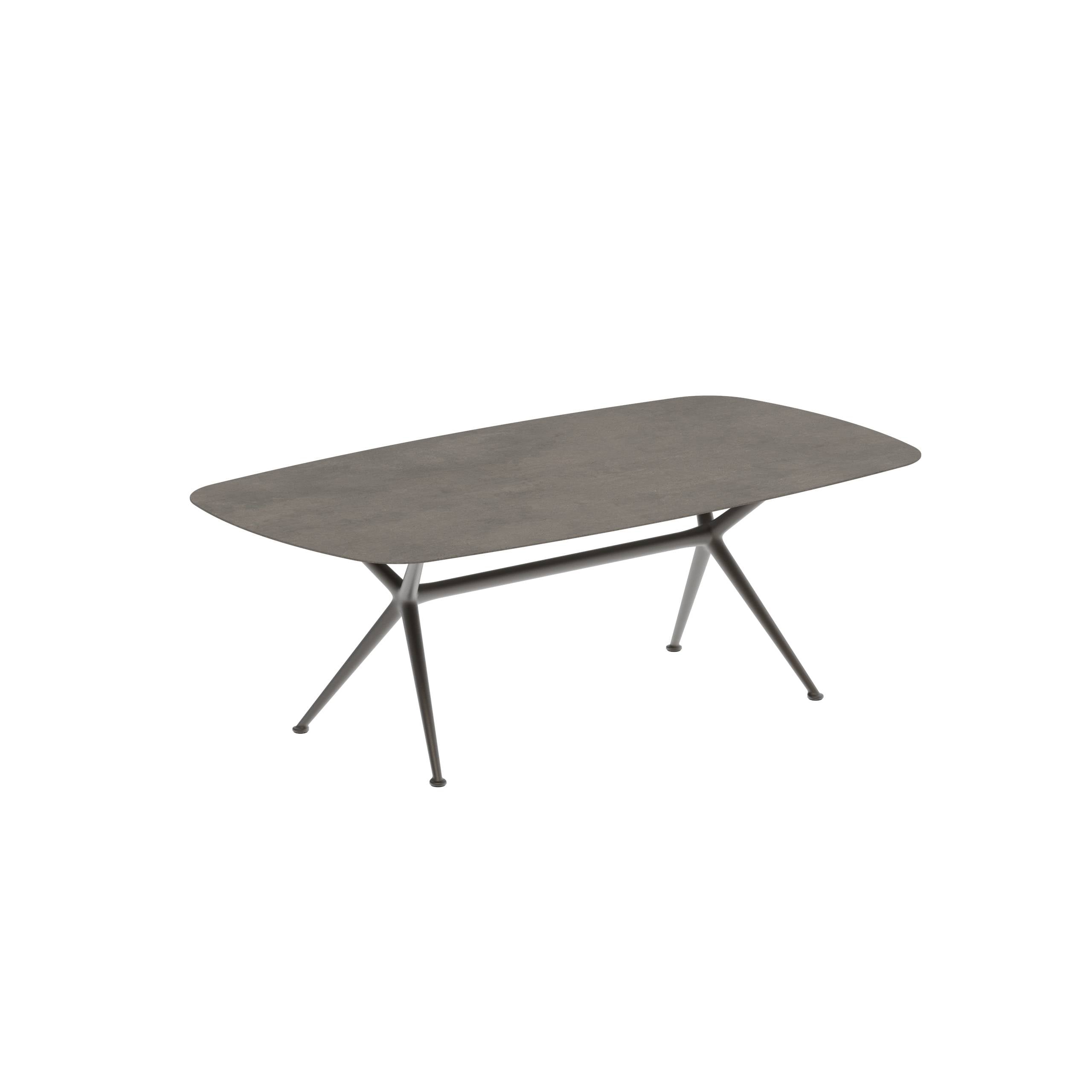 Exes Table 220x120cm Alu Legs Bronze - Table Top Ceramic Terra Marrone