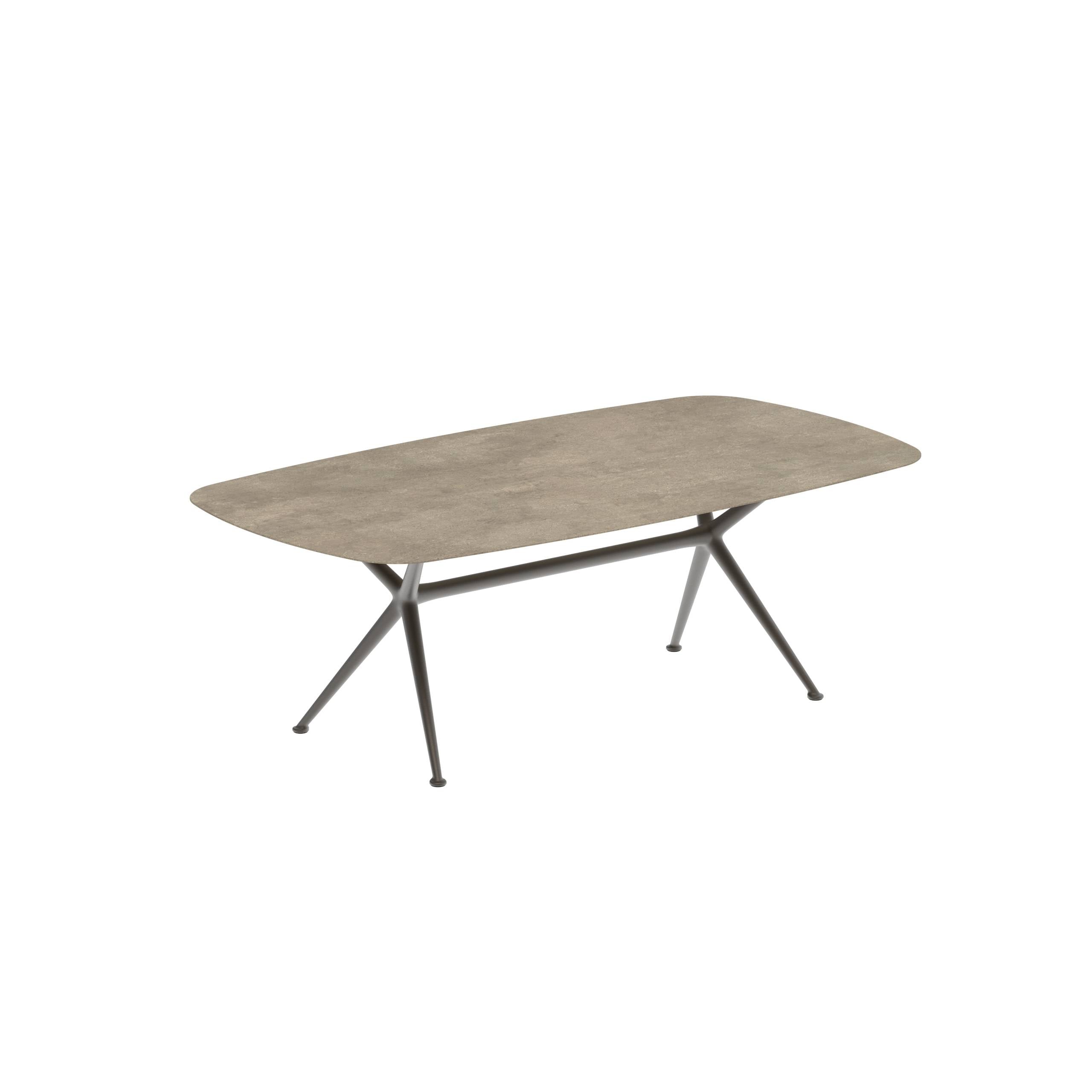 Exes Table 220x120cm Alu Legs Bronze - Table Top Ceramic Terra Sabbia