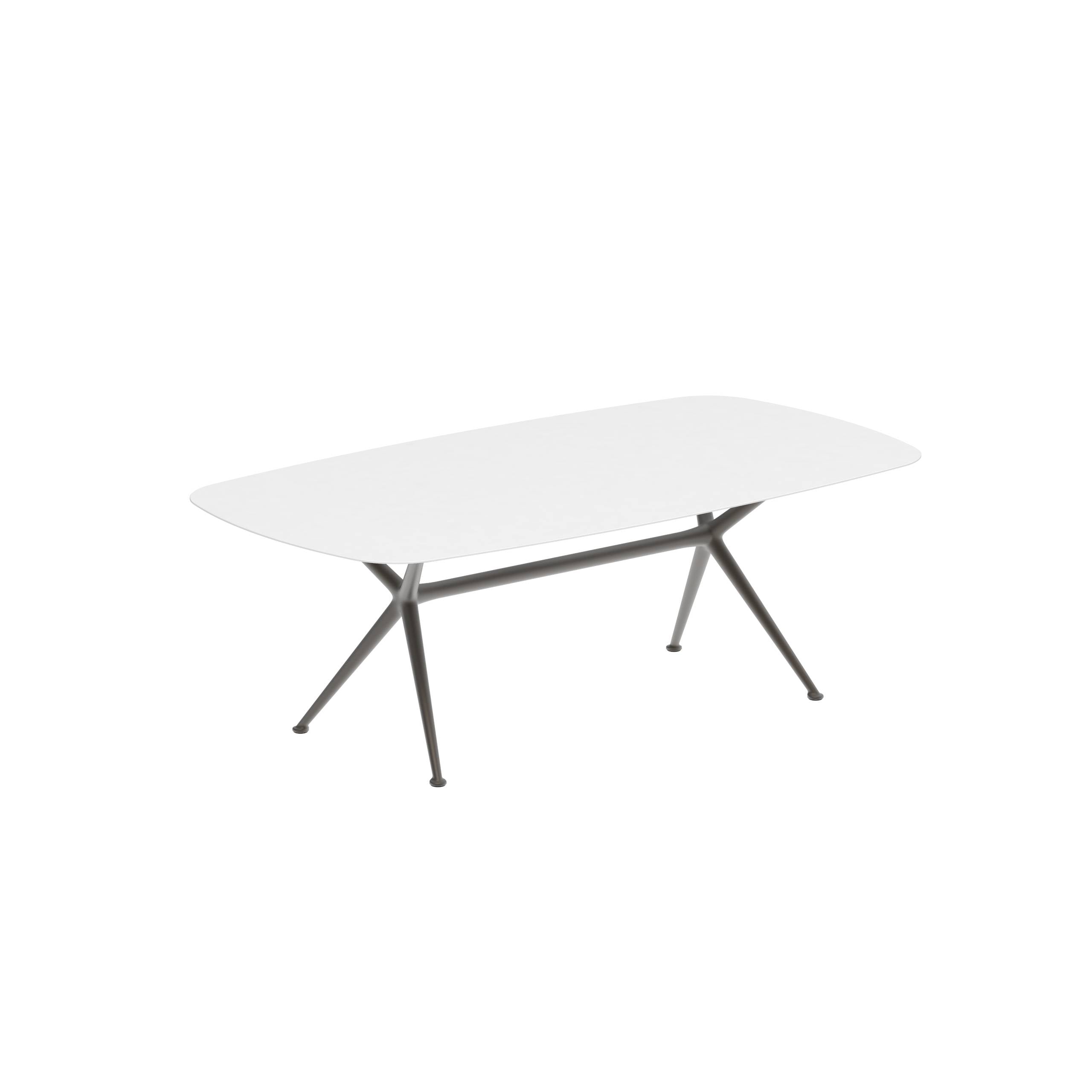Exes Table 220x120cm Alu Legs Bronze - Table Top Ceramic White