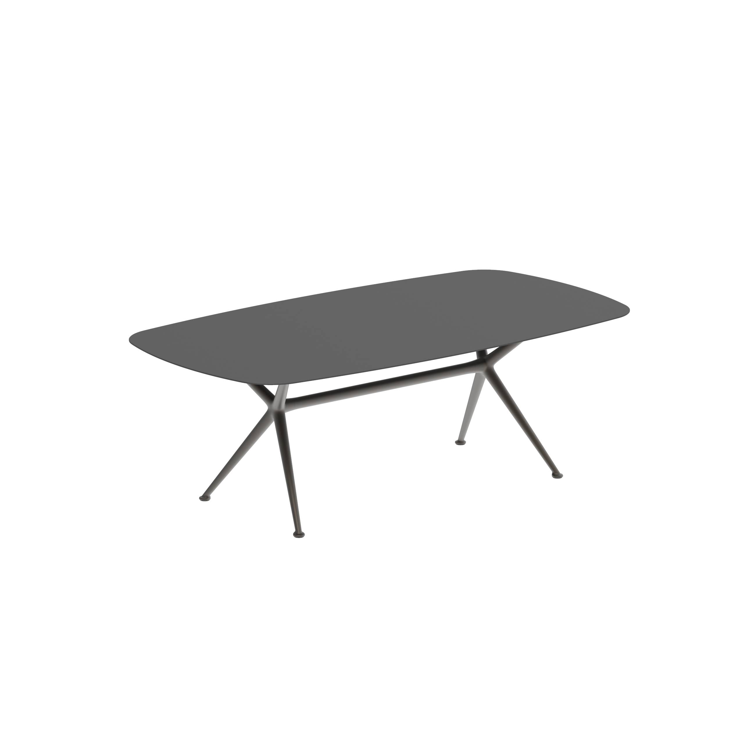 Exes Table 220x120cm Alu Legs Bronze - Table Top Ceramic Black