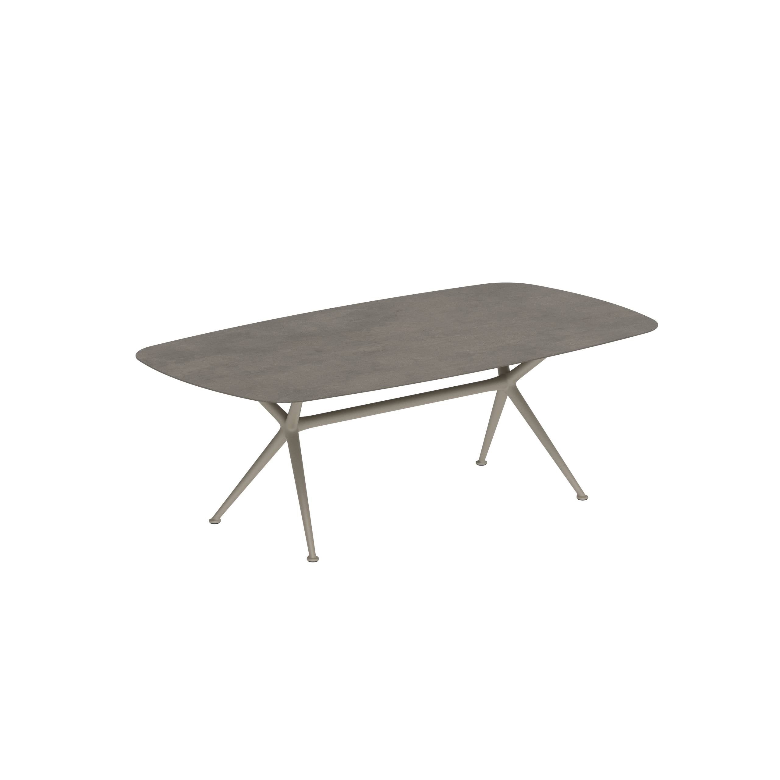 Exes Table 220x120cm Alu Legs Sand - Table Top Ceramic Terra Marrone