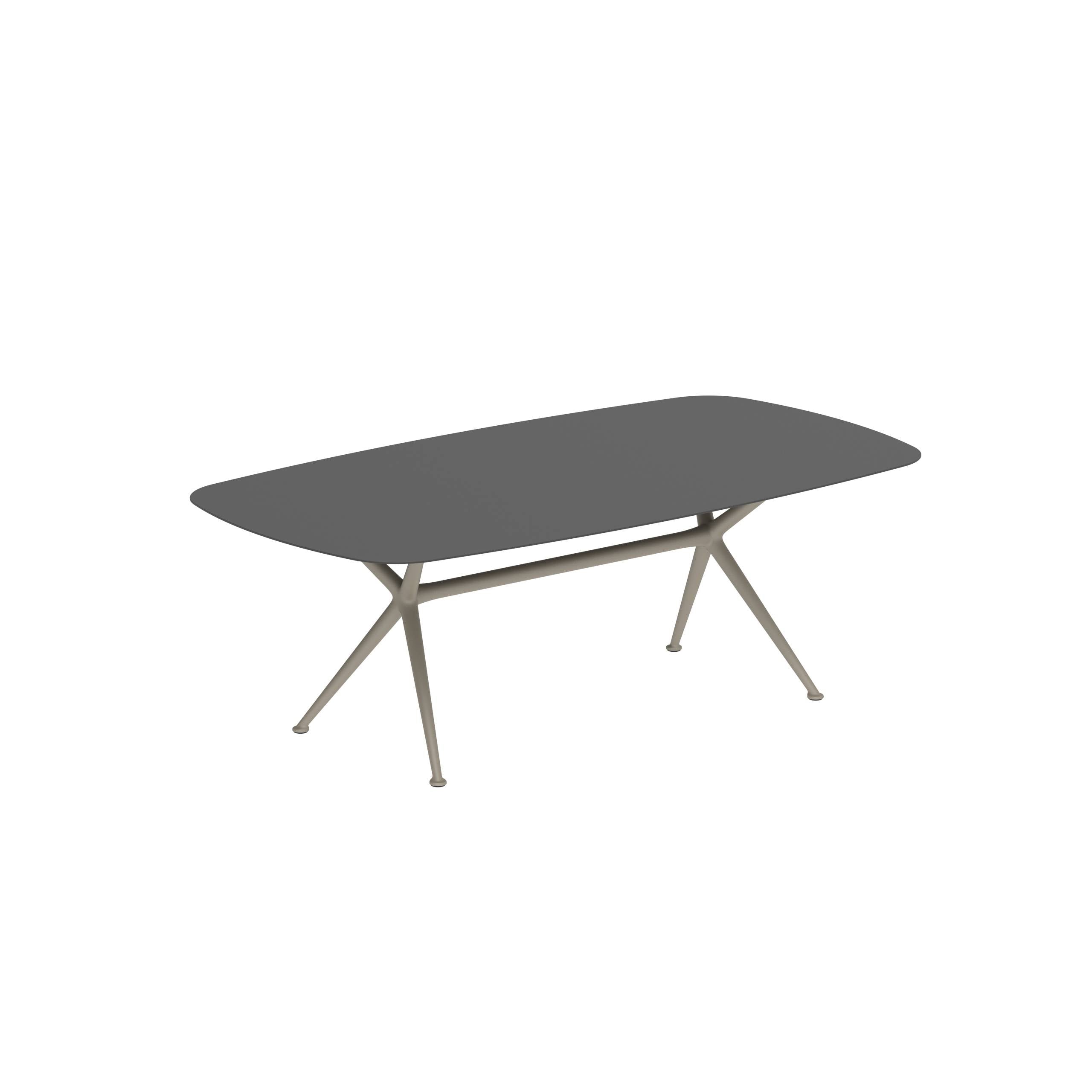 Exes Table 220x120cm Alu Legs Sand - Table Top Ceramic Black