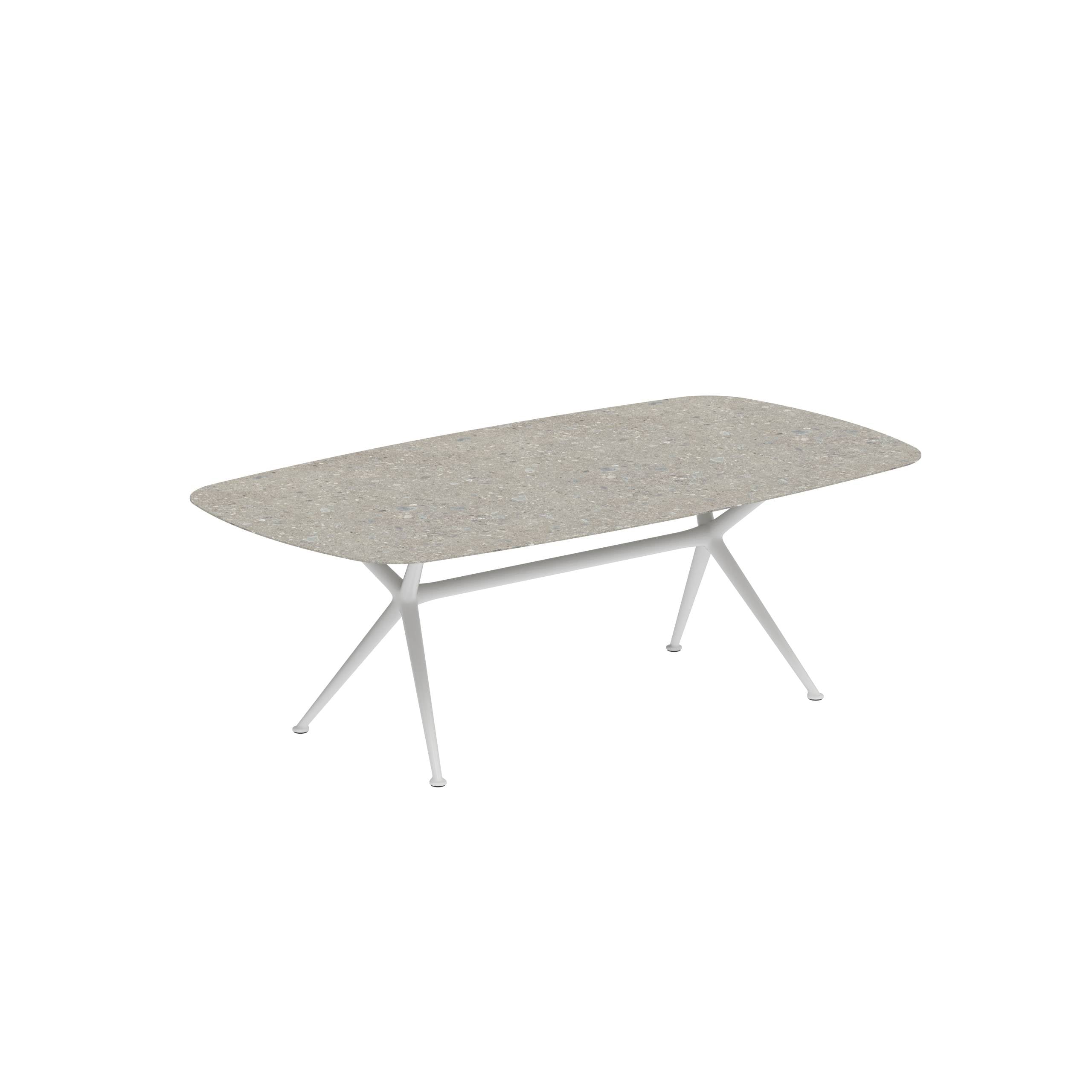 Exes Table 220x120cm Alu Legs White - Table Top Ceramic Ceppo Dolomitica