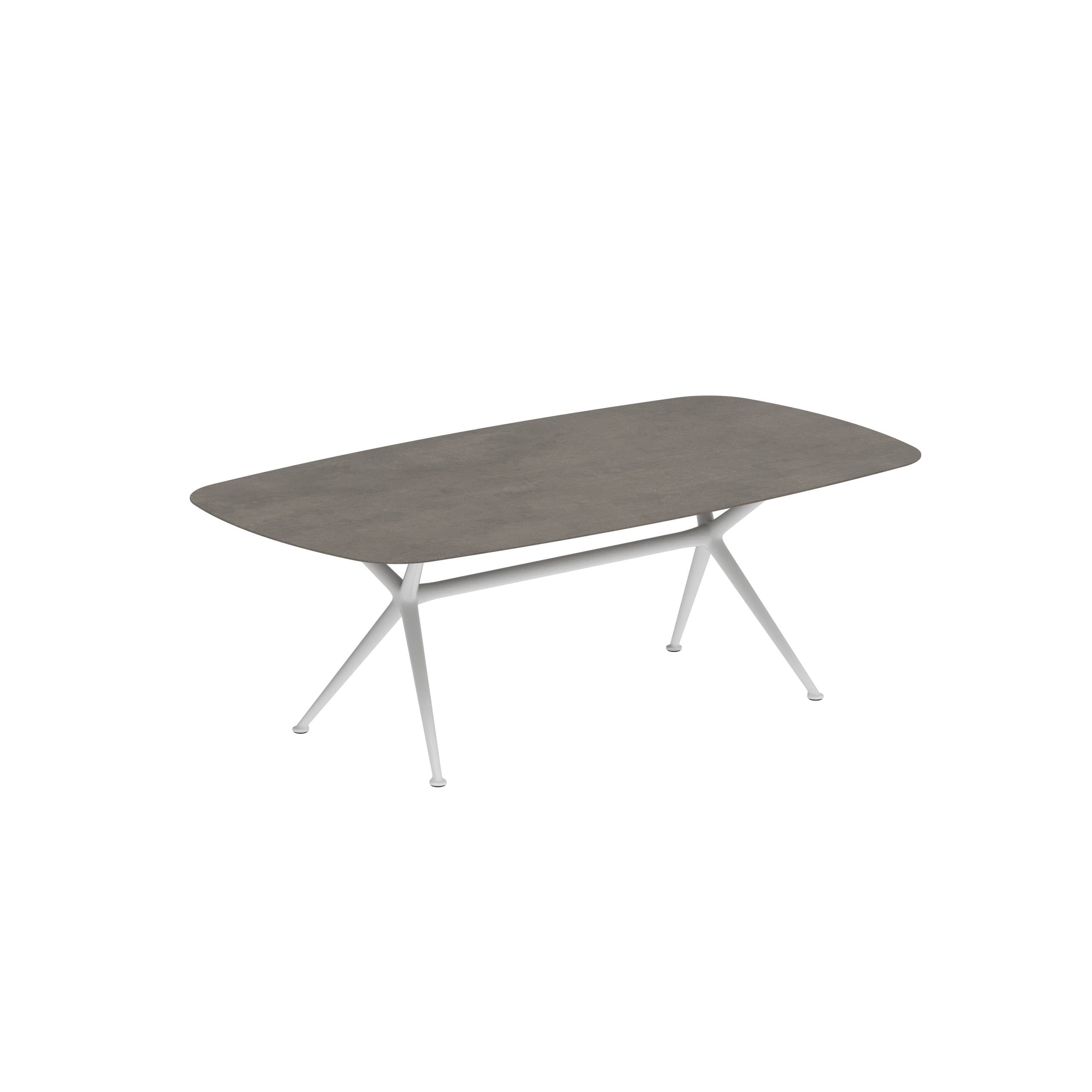 Exes Table 220x120cm Alu Legs White - Table Top Ceramic Terra Marrone
