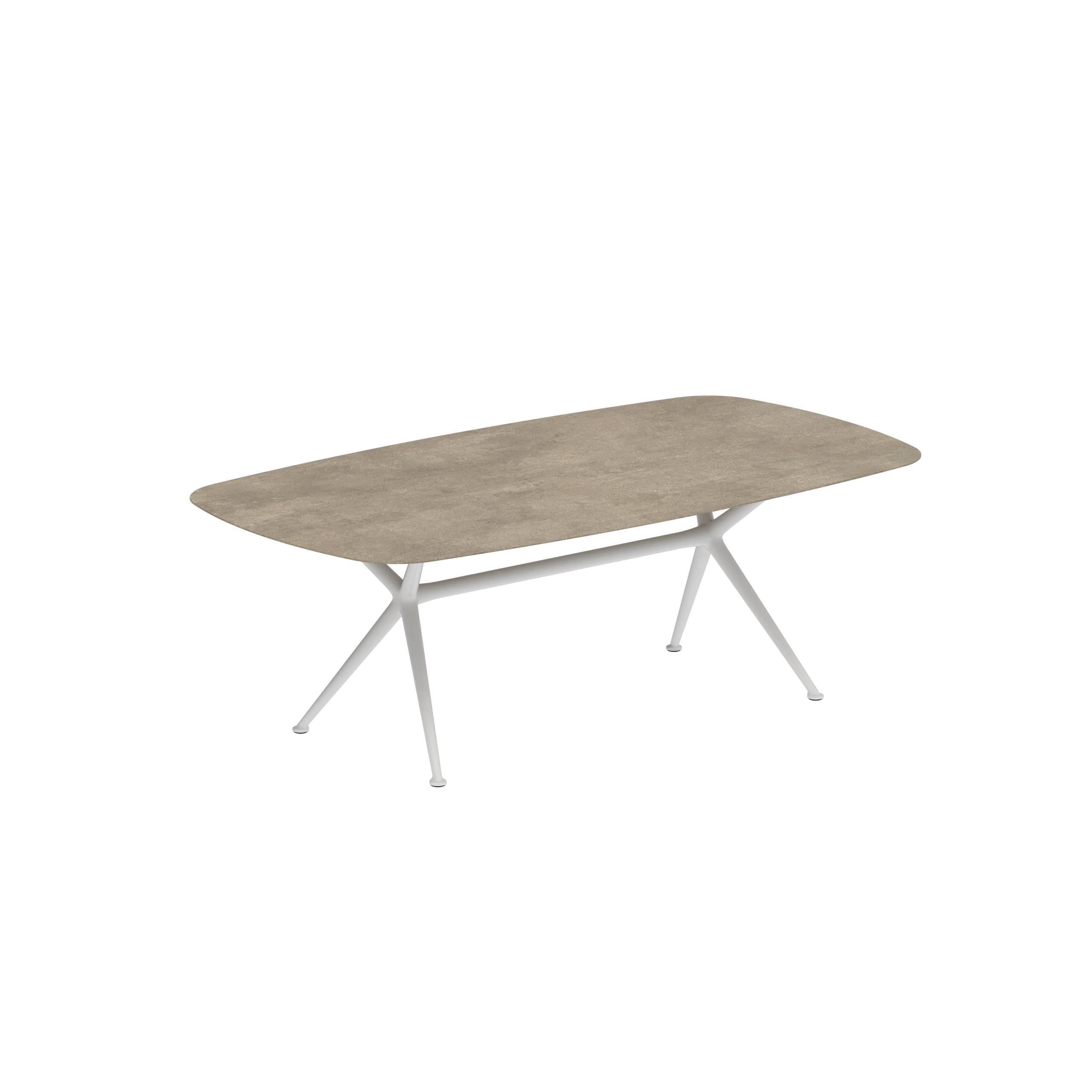 Exes Table 220x120cm Alu Legs White - Table Top Ceramic Terra Sabbia