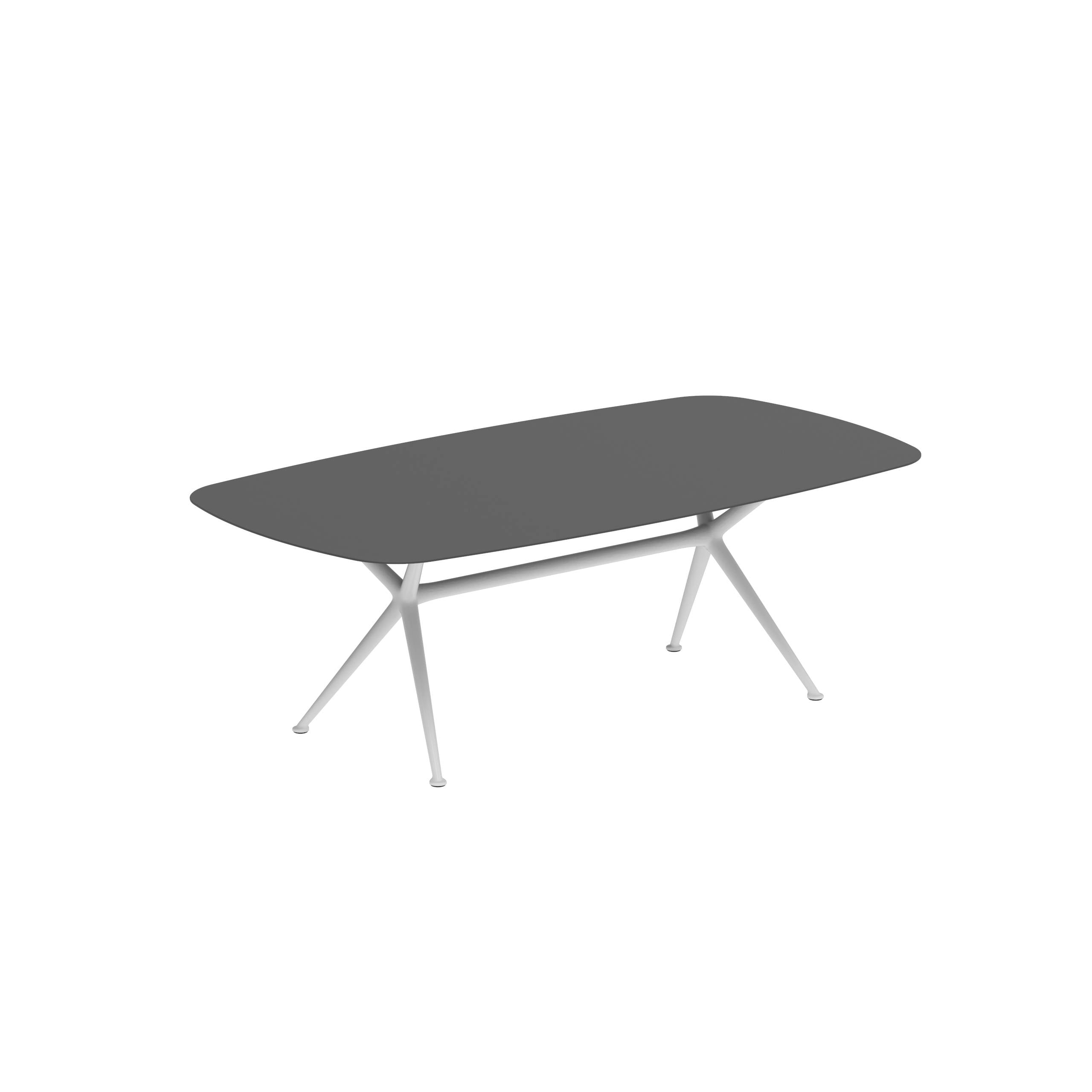 Exes Table 220x120cm Alu Legs White - Table Top Ceramic Black