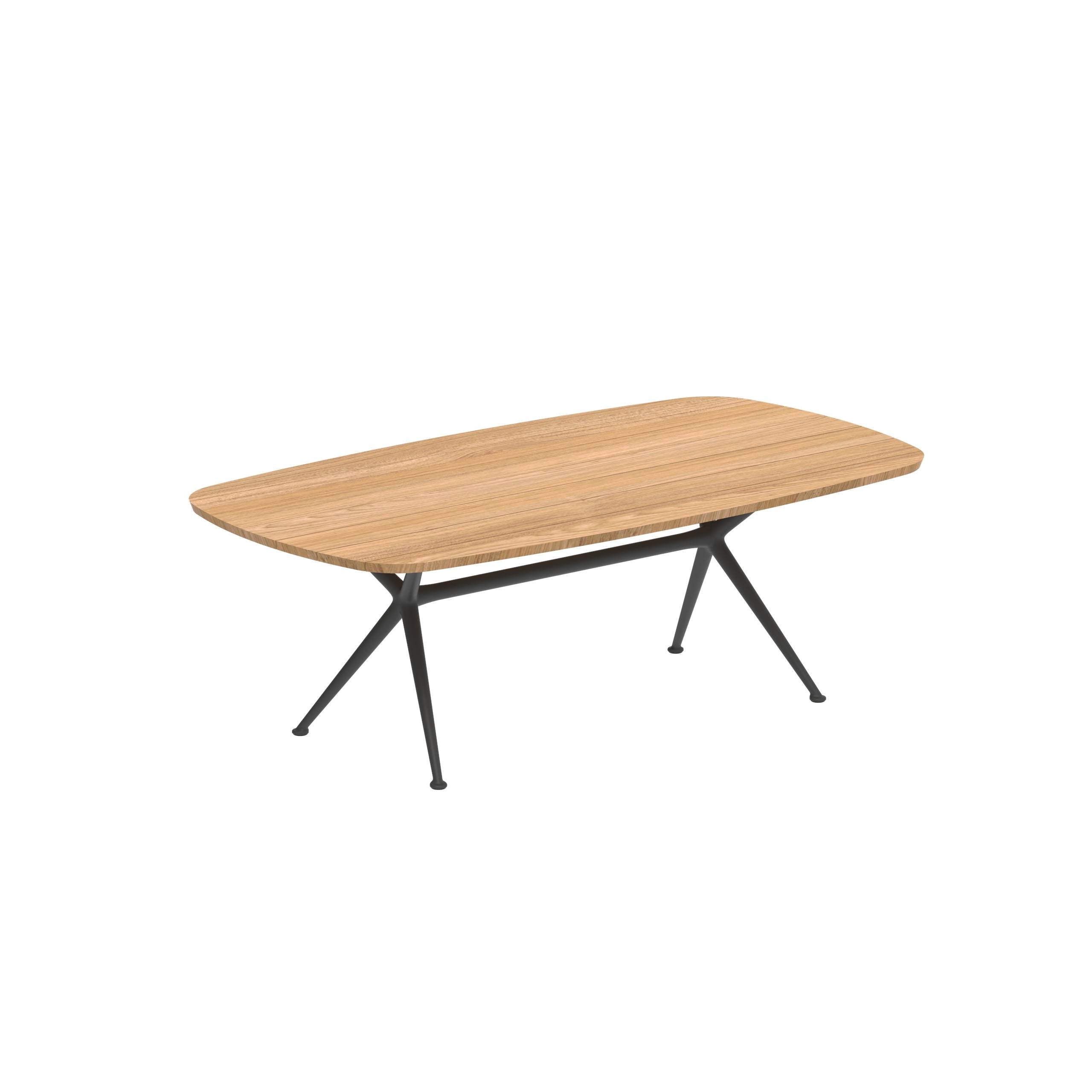 Exes Table 220x120cm Alu Legs Anthracite - Teak Table Top