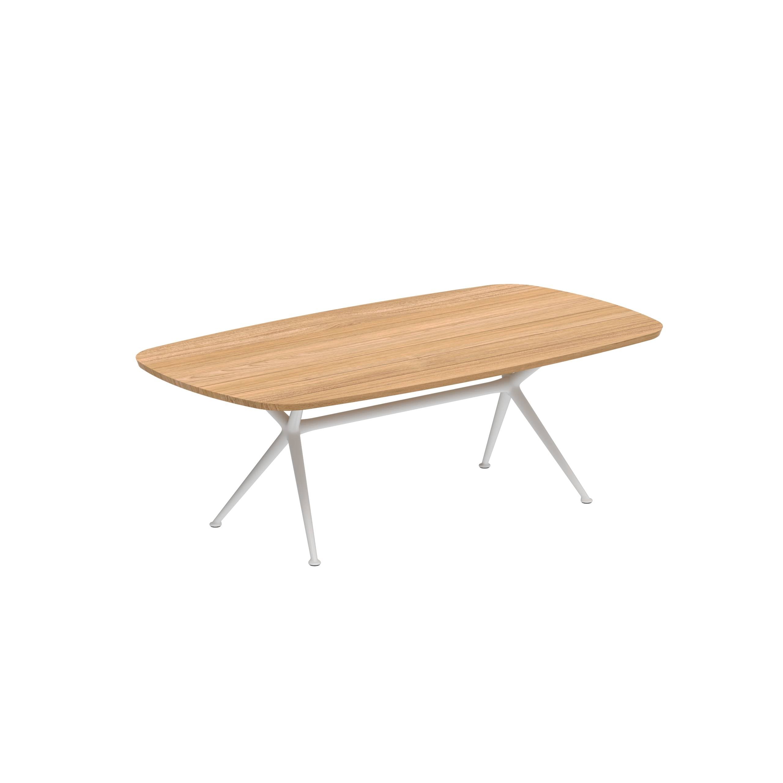 Exes Table 220x120cm Alu Legs White - Teak Table Top