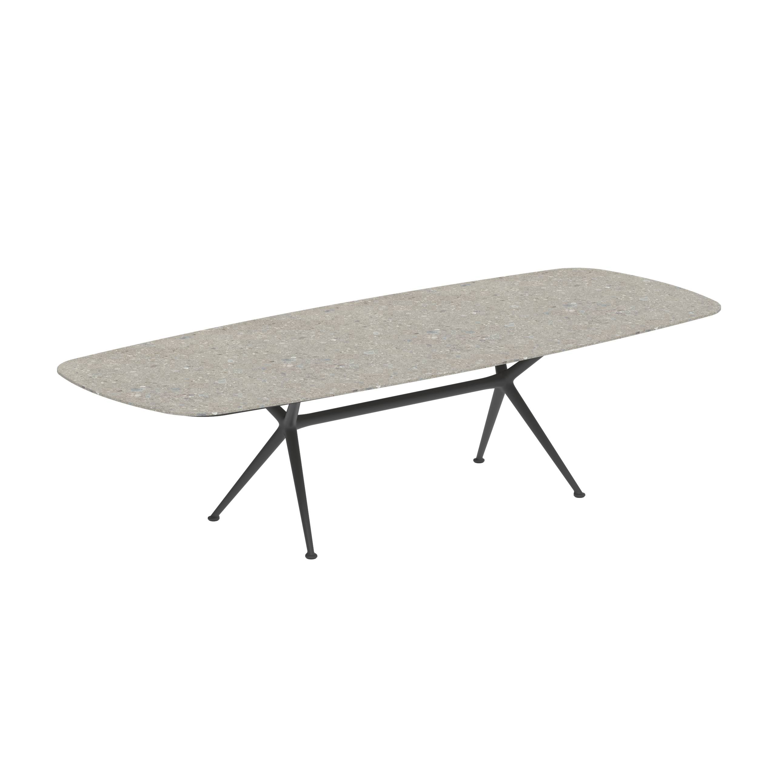 Exes Table 300x120cm Alu Legs Anthracite - Table Top Ceramic Ceppo Dolomitica