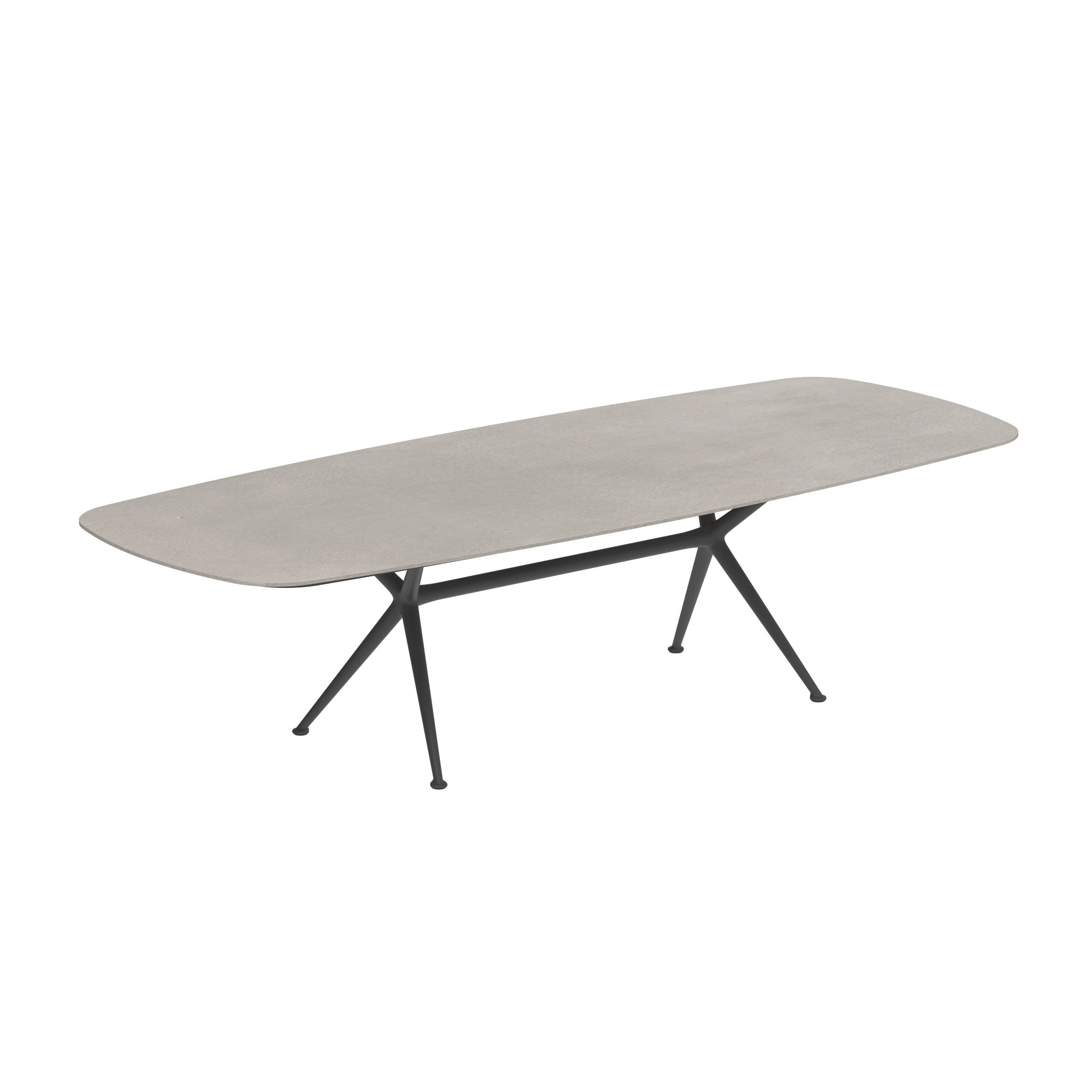 Exes Table 300x120cm Alu Legs Anthracite - Table Top Ceramic Cemento Luminoso