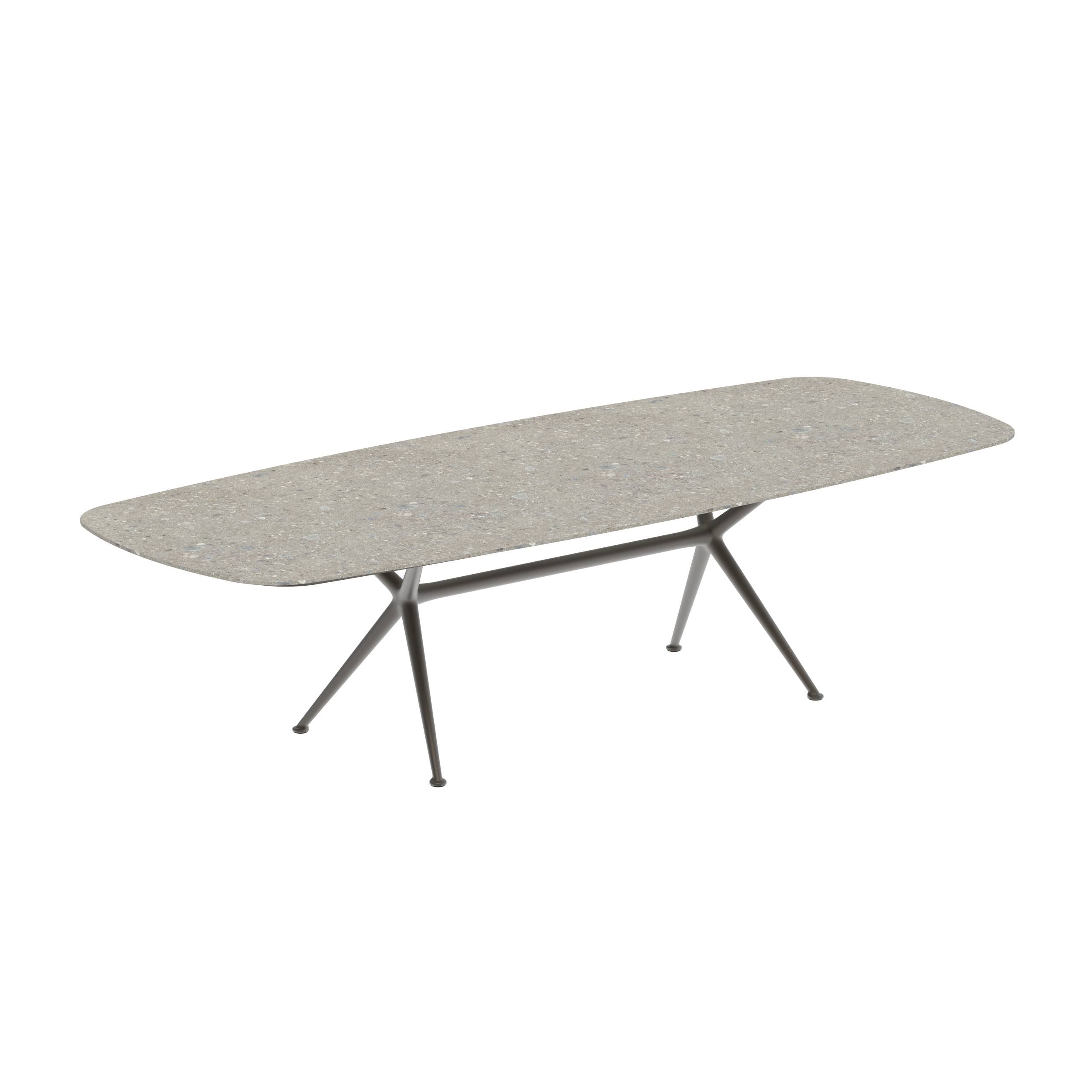 Exes Table 300x120cm Alu Legs Bronze - Table Top Ceramic Ceppo Dolomitica