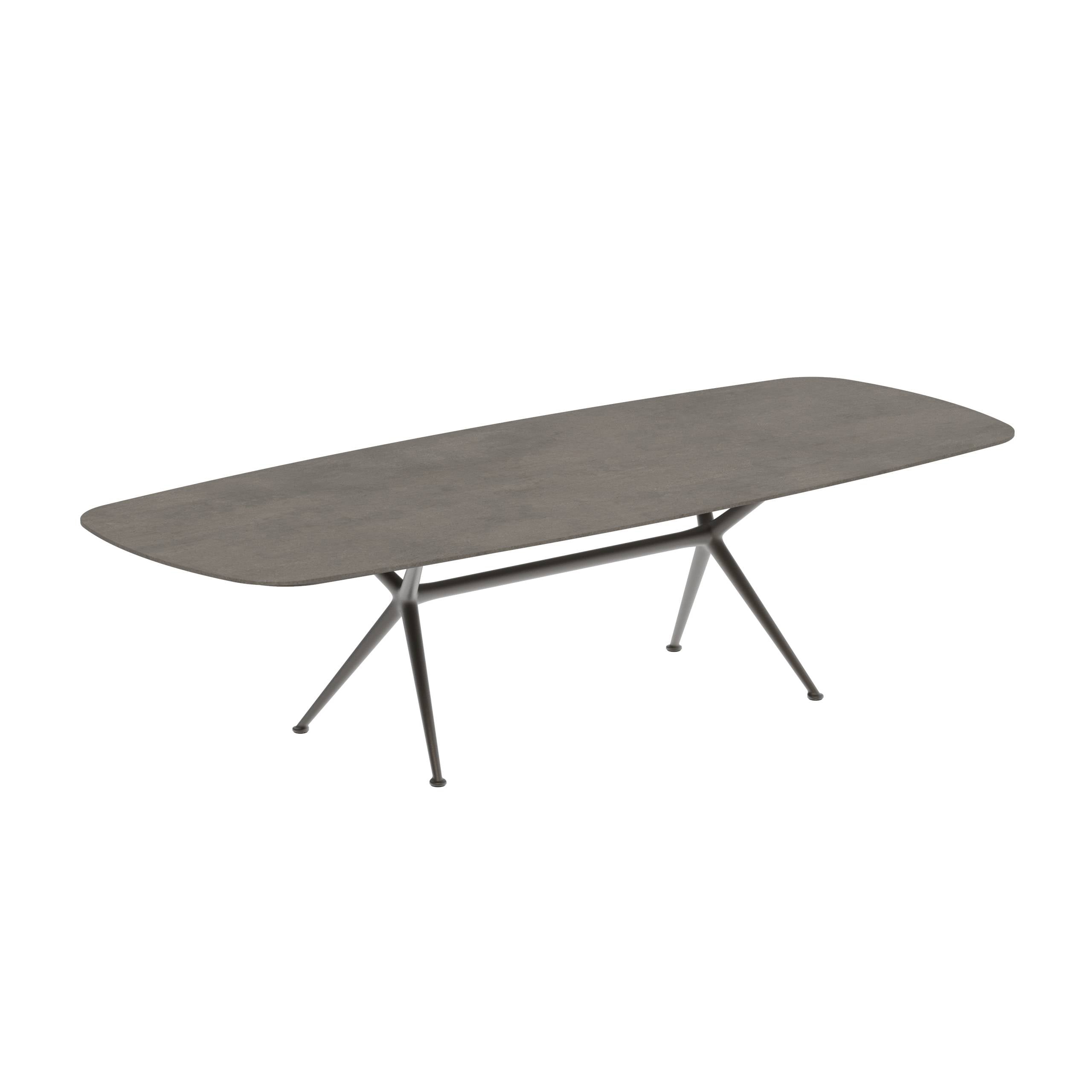 Exes Table 300x120cm Alu Legs Bronze - Table Top Ceramic Terra Marrone