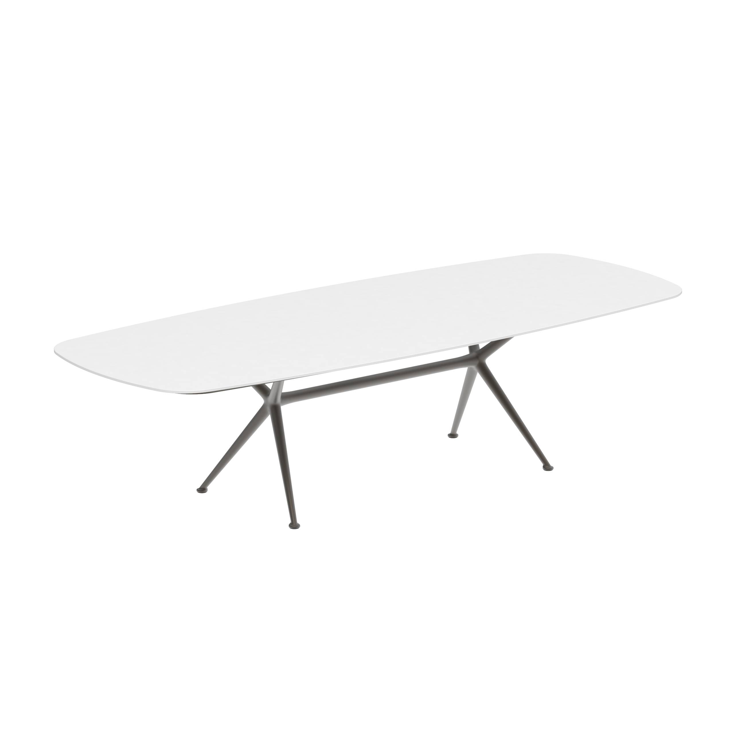 Exes Table 300x120cm Alu Legs Bronze - Table Top Ceramic White