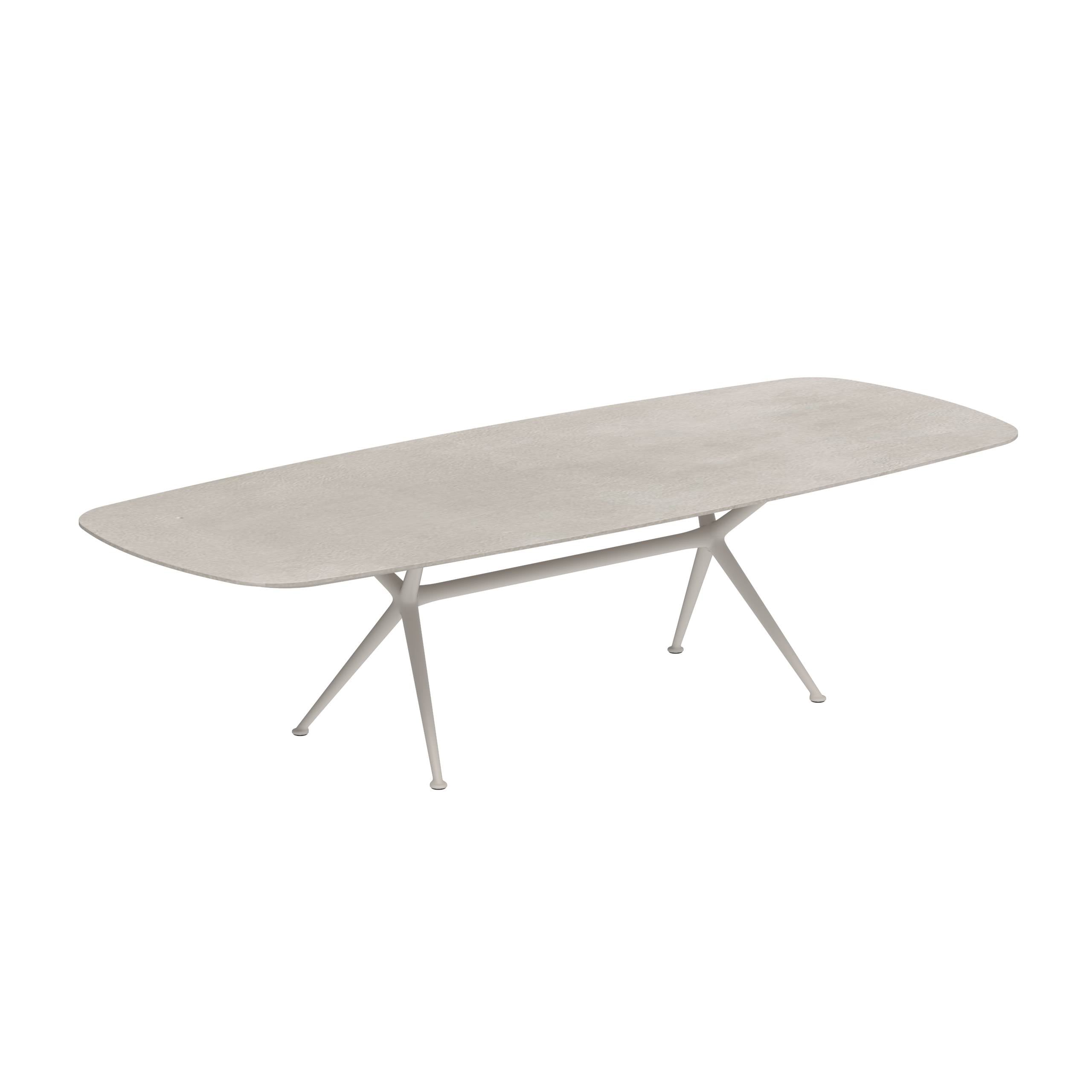 Exes Table 300x120cm Alu Legs Sand - Table Top Ceramic Cemento Luminoso