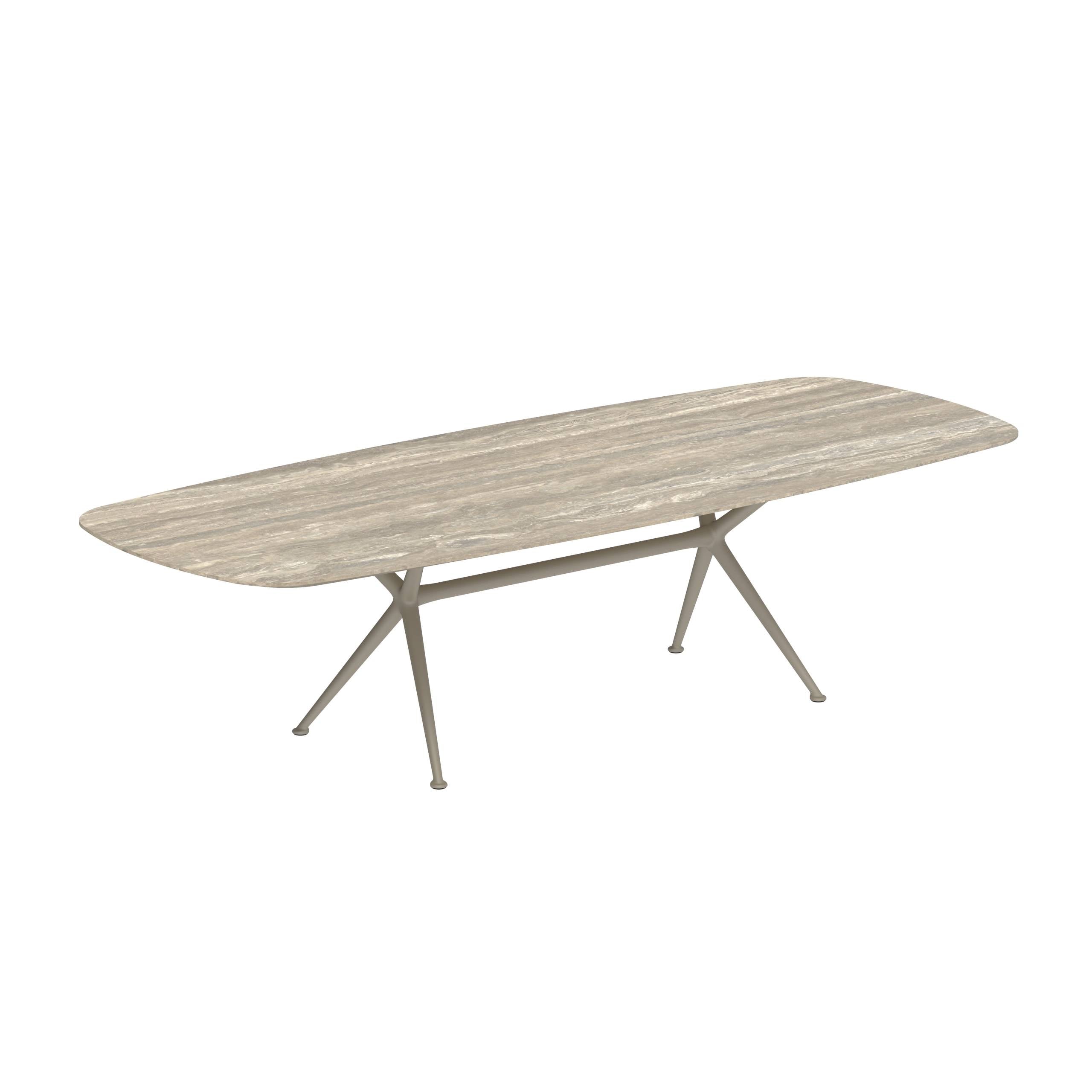 Exes Table 300x120cm Alu Legs Sand - Table Top Ceramic Travertine