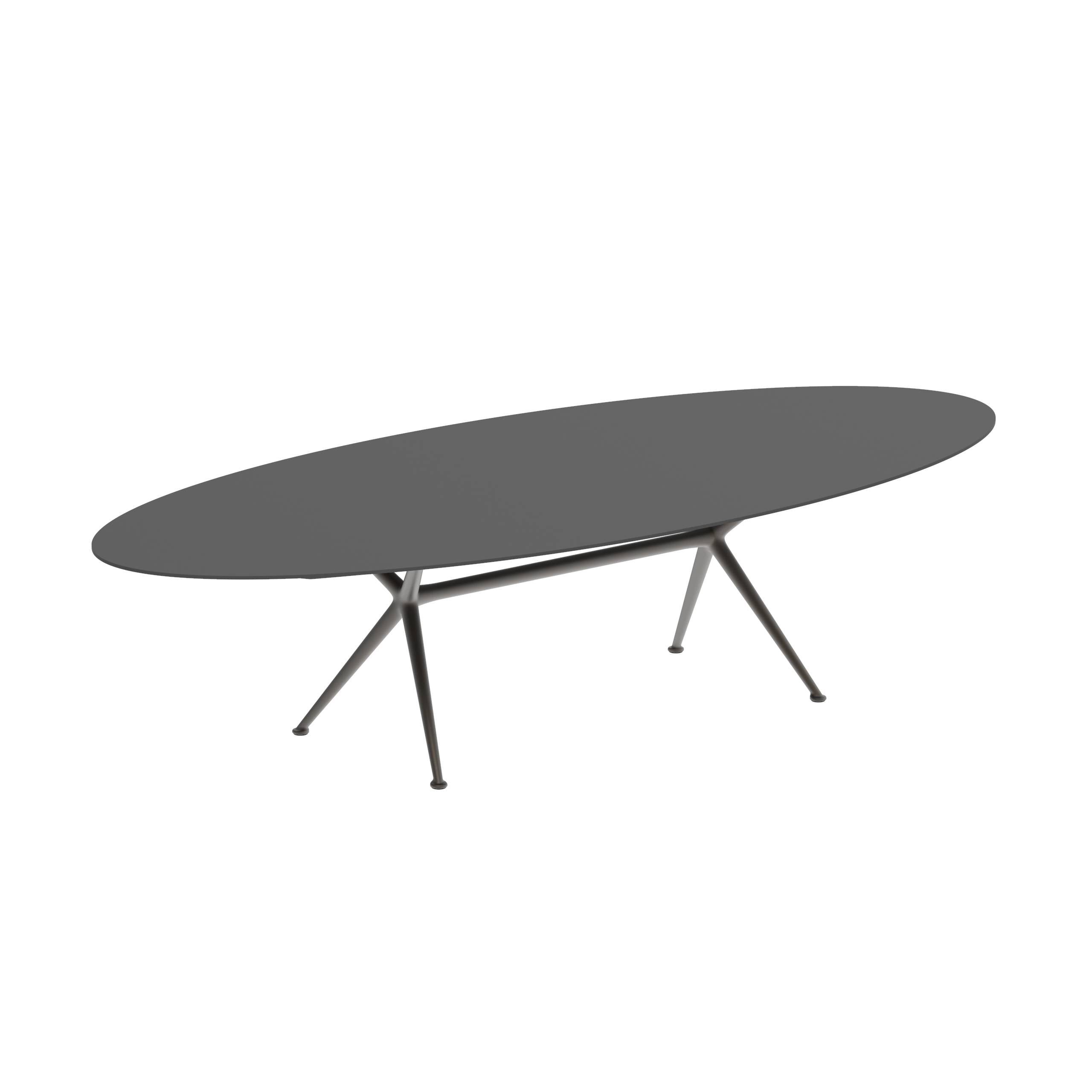 Exes Table Ellipse 320x140cm Alu Legs Bronze - Table Top Ceramic Black