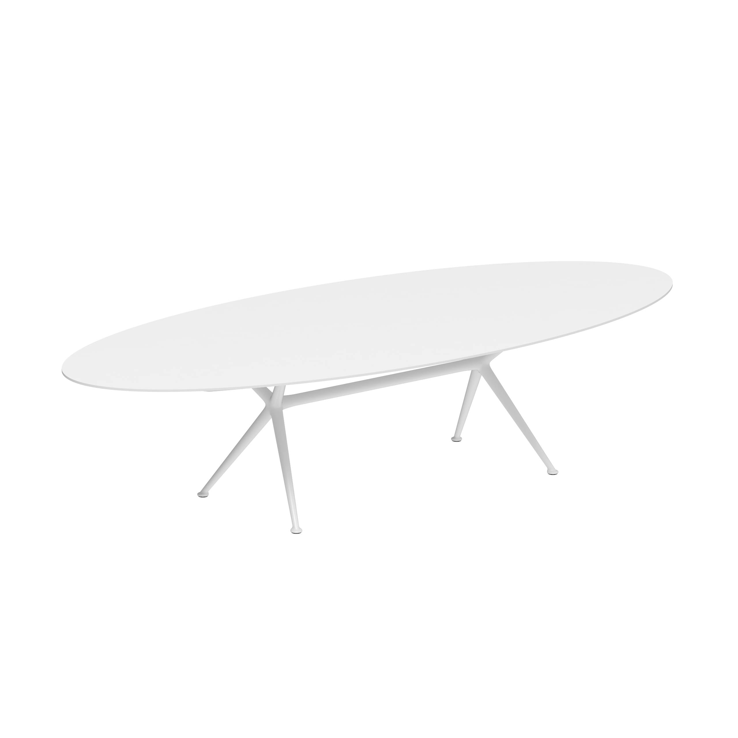 Exes Table Ellipse 320x140cm Alu Legs White - Table Top Ceramic White