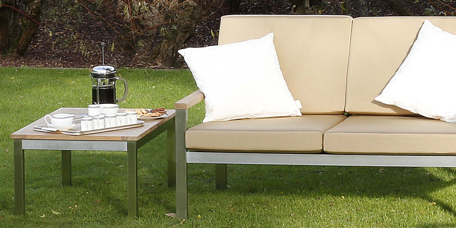 Equinox Occasional Deep Seating Two-seater Settee - Powder coated