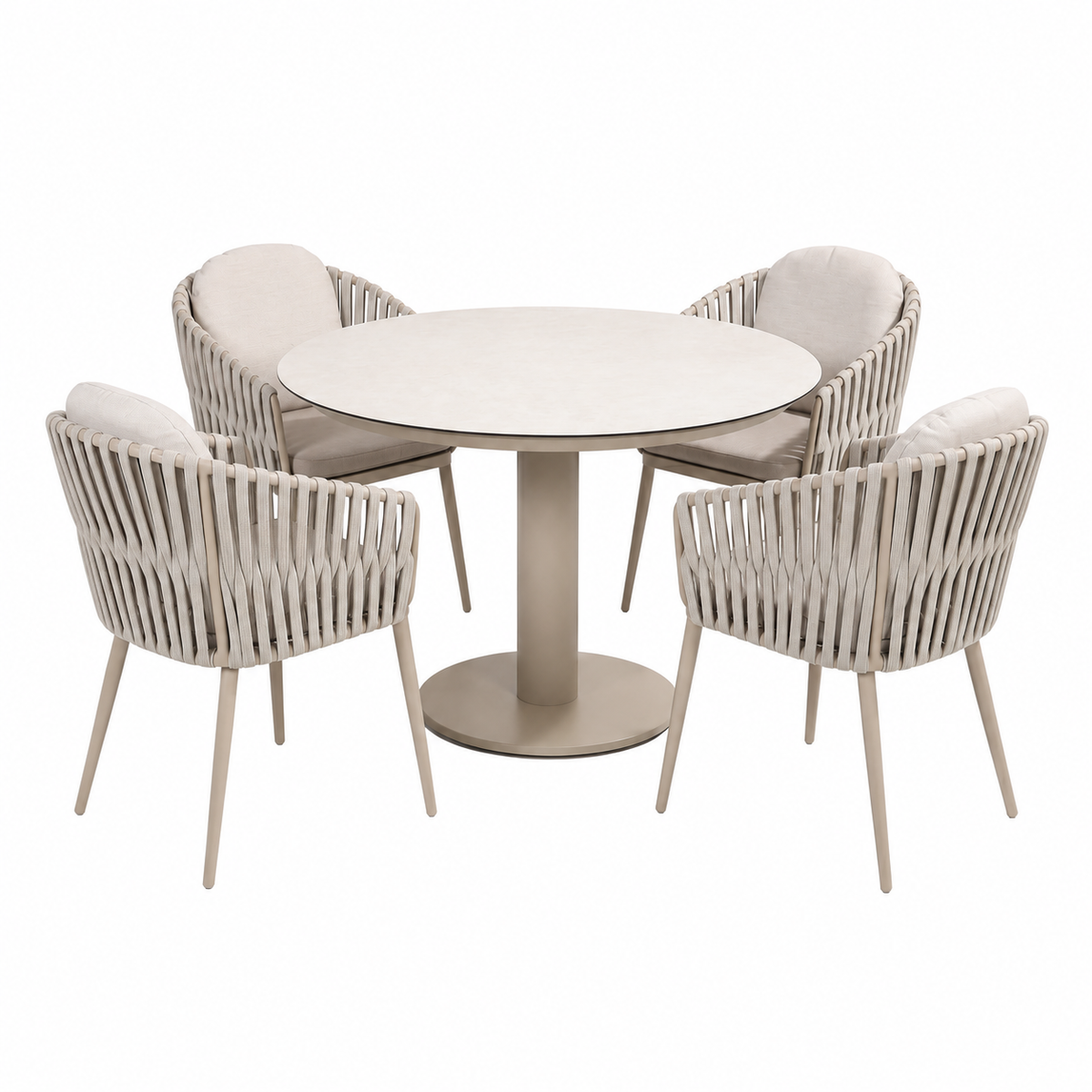 4 Seasons Outdoor Eva 4 Seat Sarah 120cm Round Ceramic Dining Table