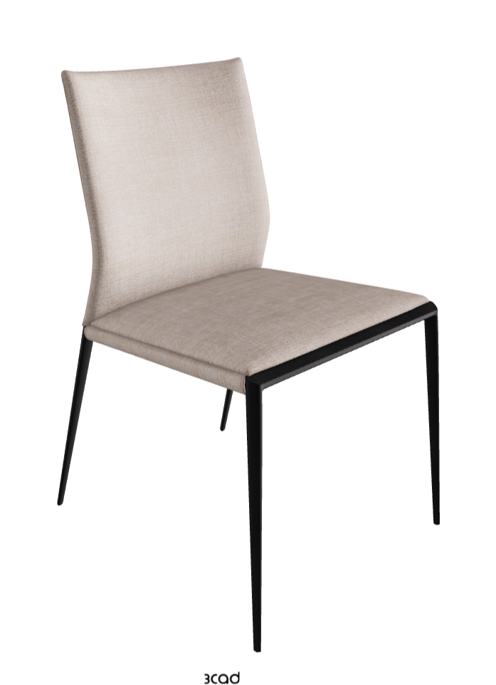 Eva Dining Chair_Black Embossed_Fabric_B810