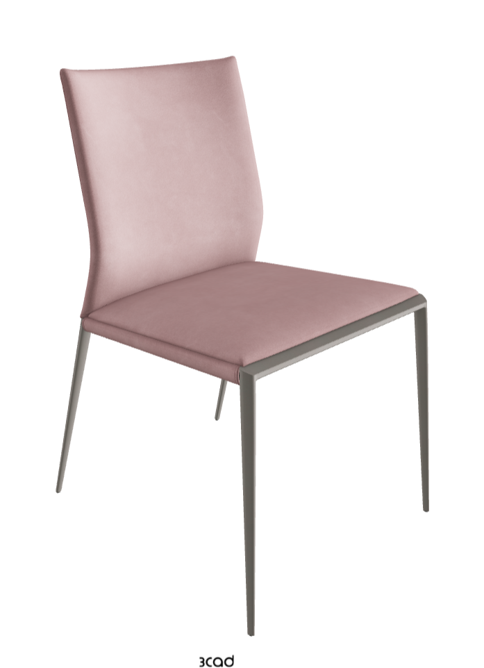 Eva Dining Chair_Titanium Embossed_Micro Nubuk_Dusty Rose