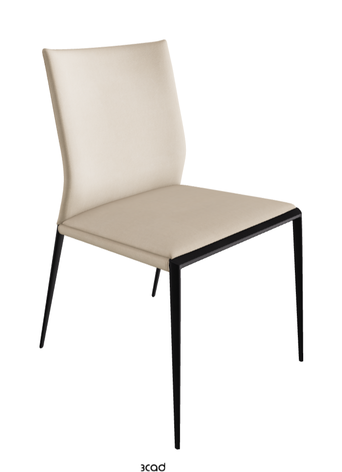 Eva Dining Chair_Black Embossed_Micro Nubuk_Beige