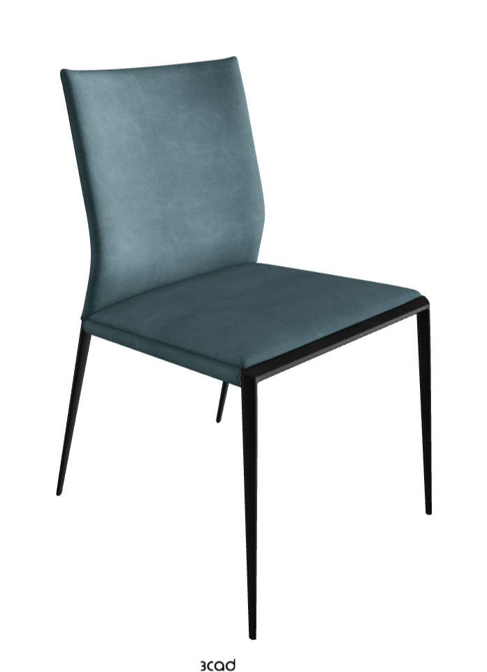 Eva Dining Chair_Black Embossed_Micro Nubuk_Mint
