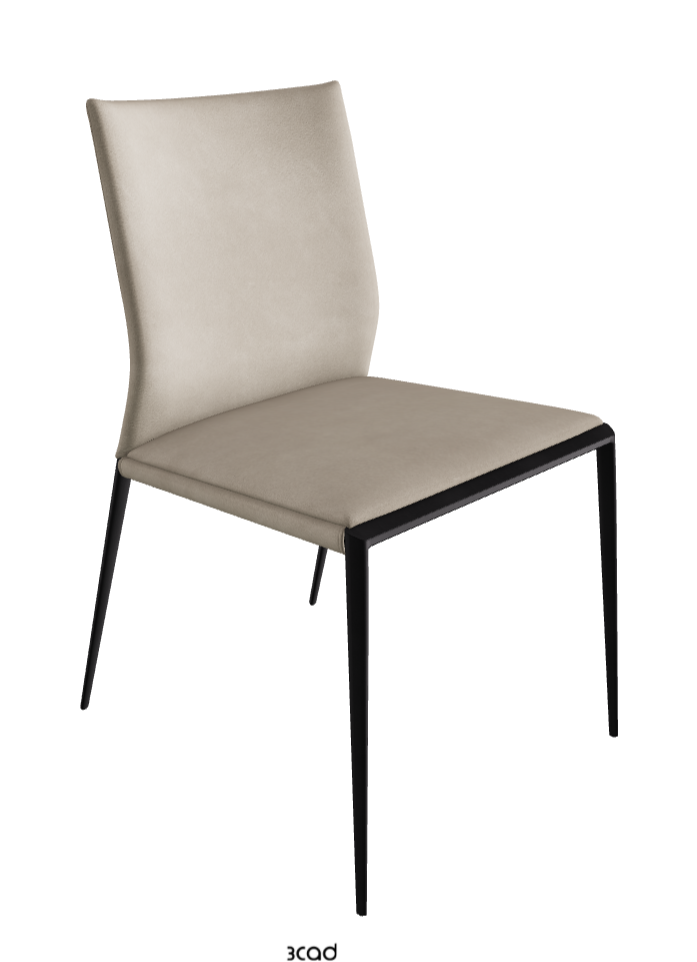 Eva Dining Chair_Black Embossed_Micro Nubuk_Sand