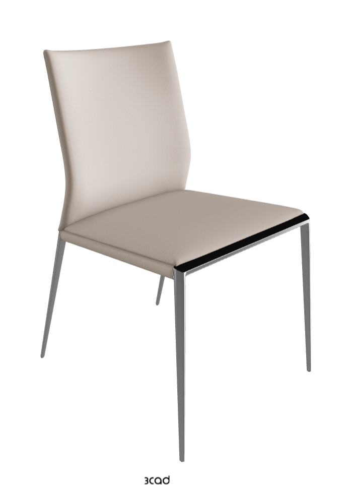 Eva Dining Chair_Chrome_Glove Soft Leather:_Dover