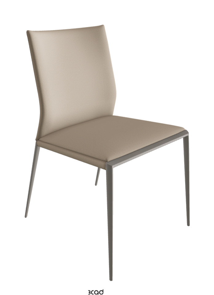 Eva Dining Chair_Titanium Embossed_Glove Soft Leather_Ecru